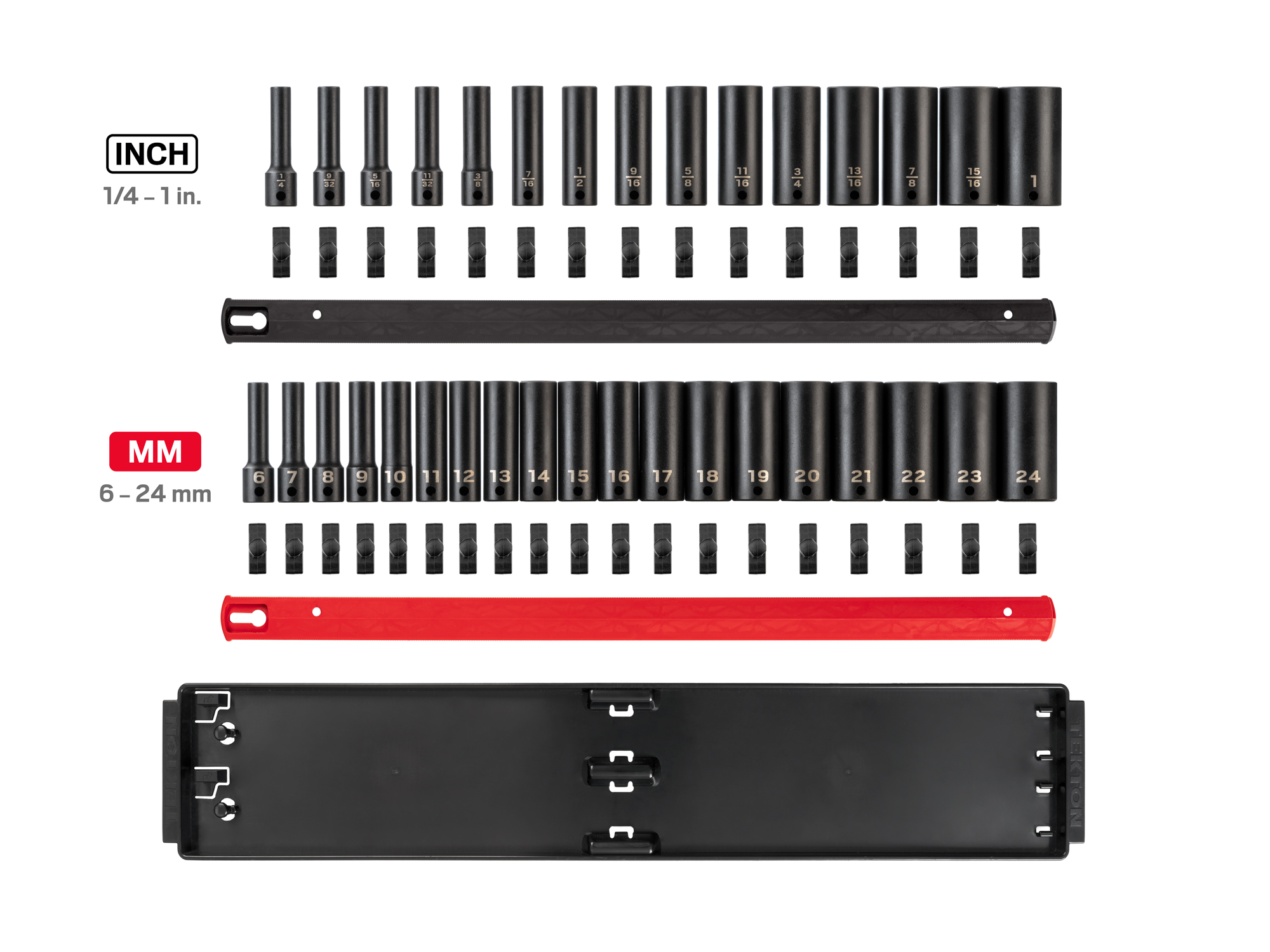 Laid out contents of Tekton rail  set. Item #SID91207