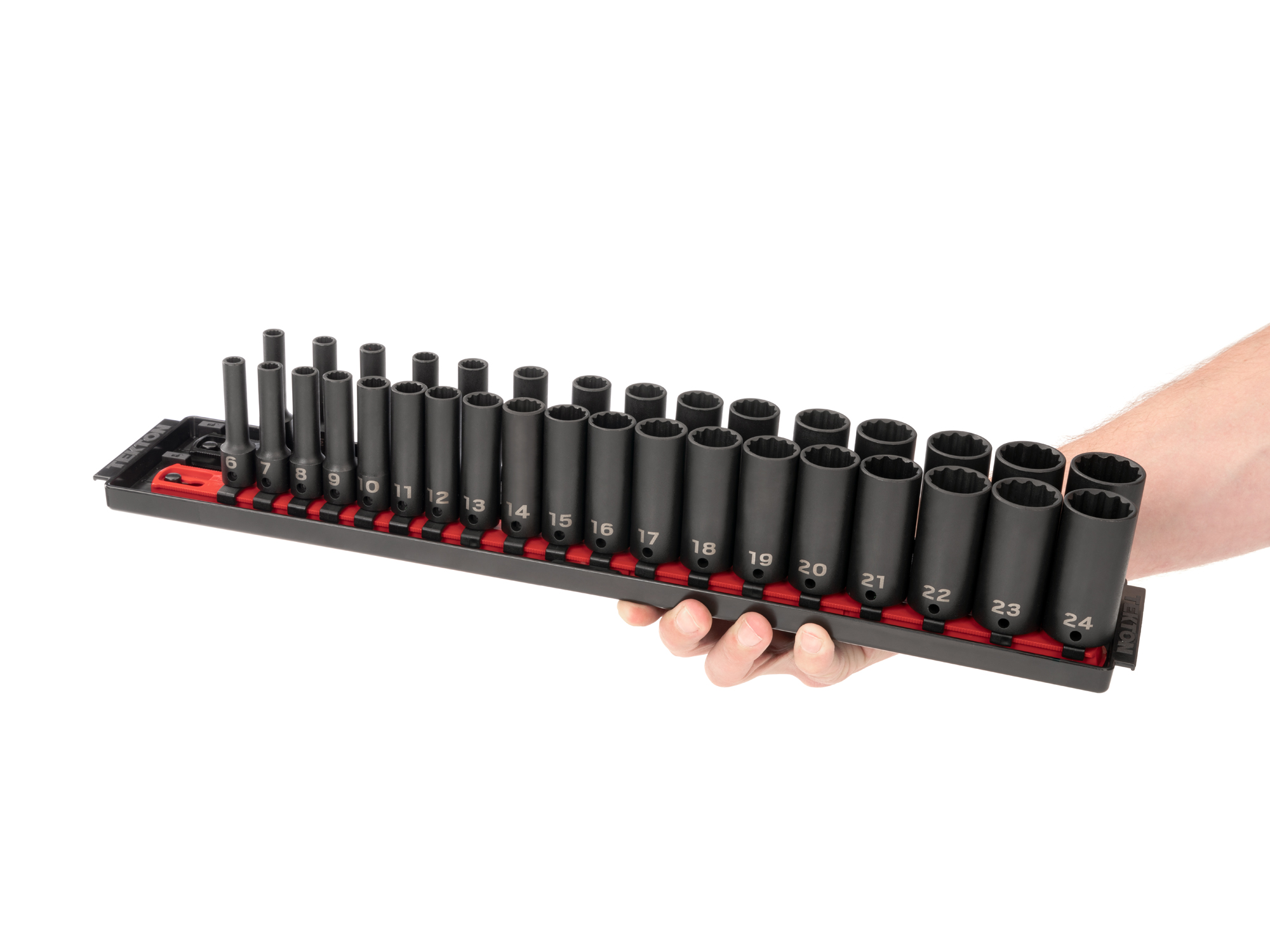 Person holding Tekton rail  set. Item #SID91207