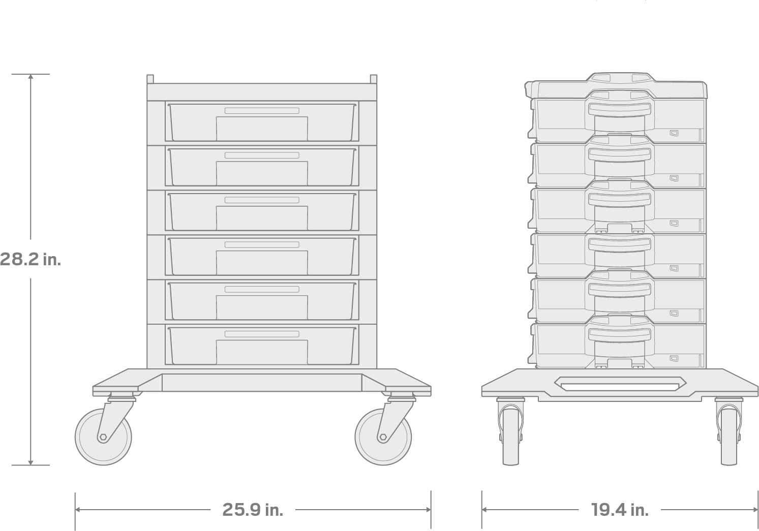 Specs for 1/2 Inch Drive Shallow and Deep 12-Point Socket and Ratchet Set in Modular Stacking Tool Cart, 109-Piece (3/8 - 1-1/2 in., 10 - 38 mm)