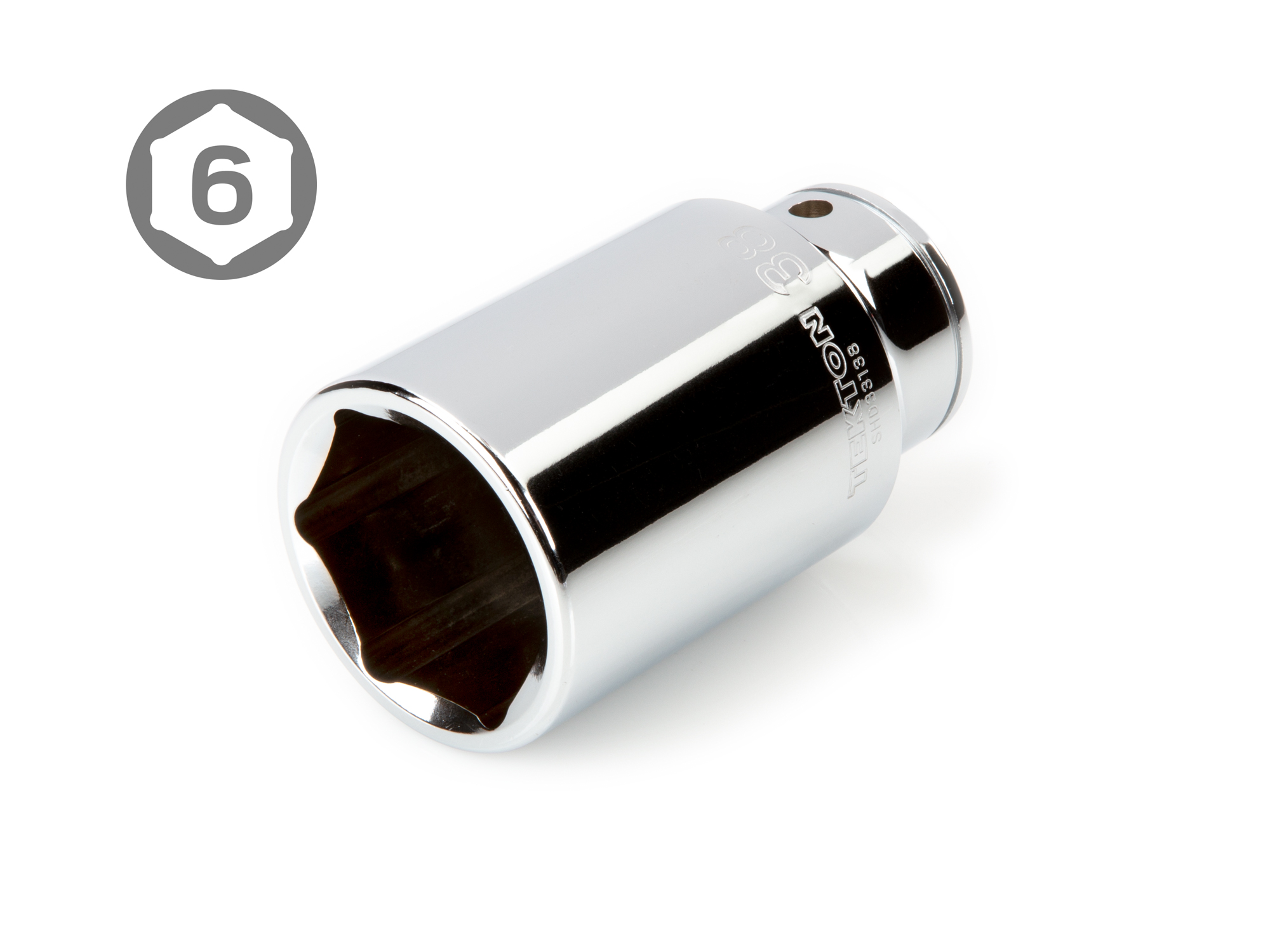 Includes: 19-50 mm (Metric) 6-point deep chrome sockets with large stamped markings for visibility, 72-tooth ratchet, extension, universal joint, and case.