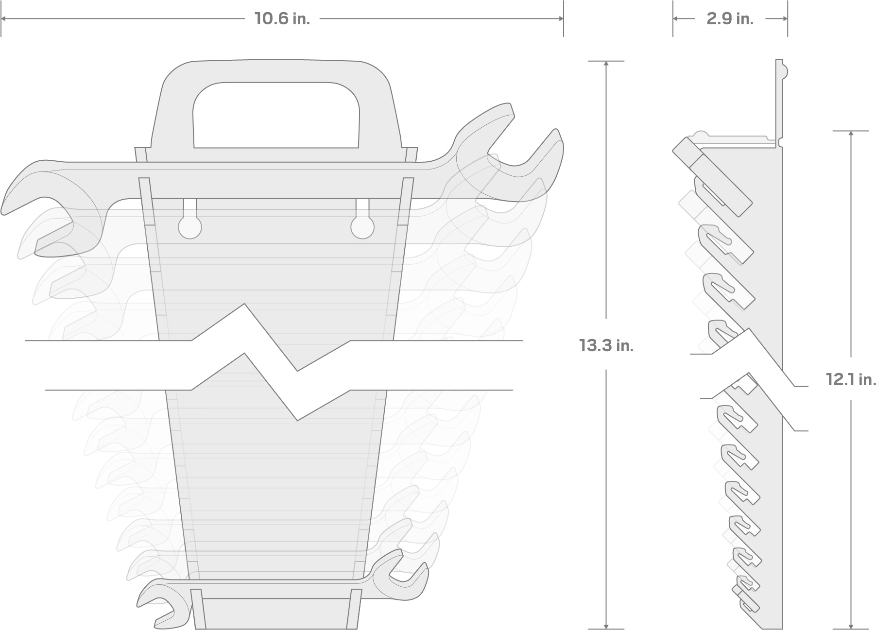 Specs for Angle Head Open End Wrench Set with Holder, 16-Piece (10-27 mm)