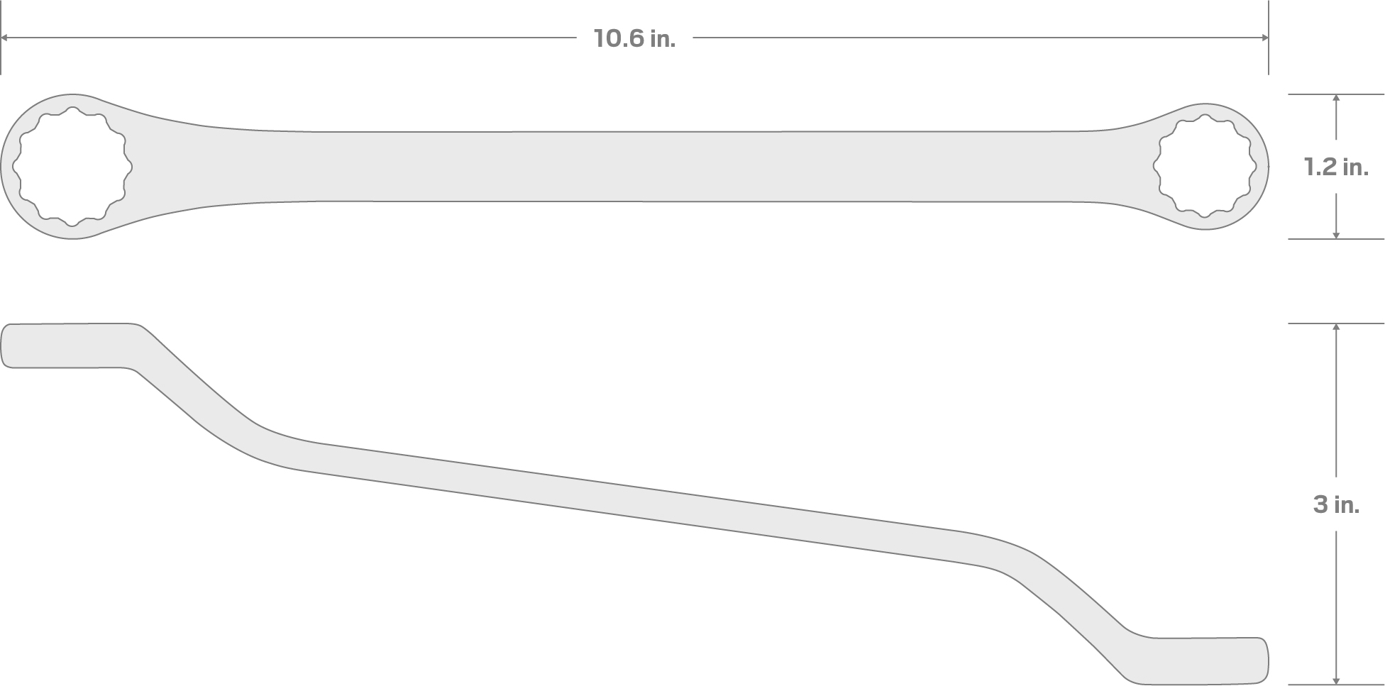 Specs for 3/4 x 13/16 Inch 45-Degree Offset Box End Wrench