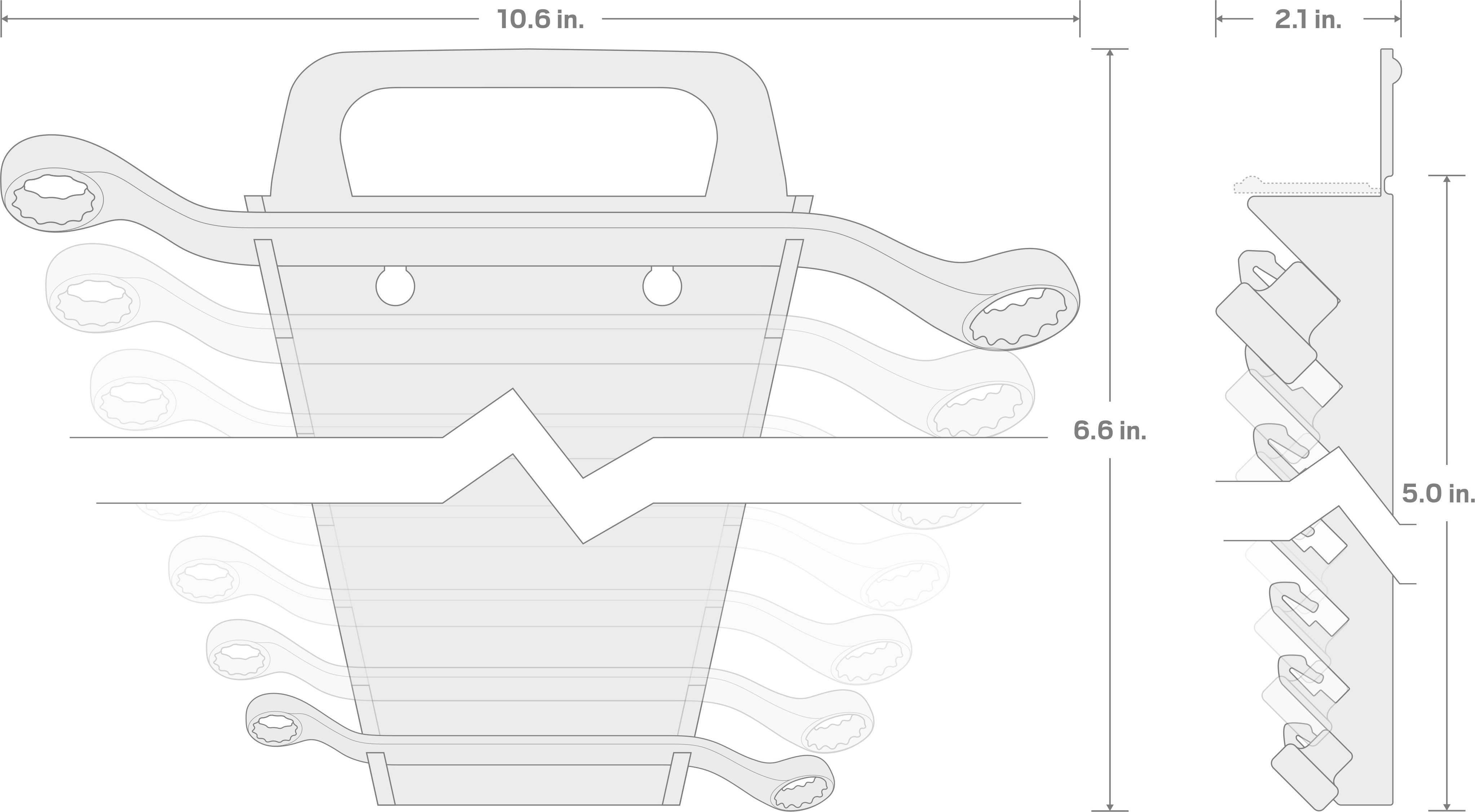 Specs for 45-Degree Offset Box End Wrench Set with Holder, 5-Piece (1/4-13/16 in.)