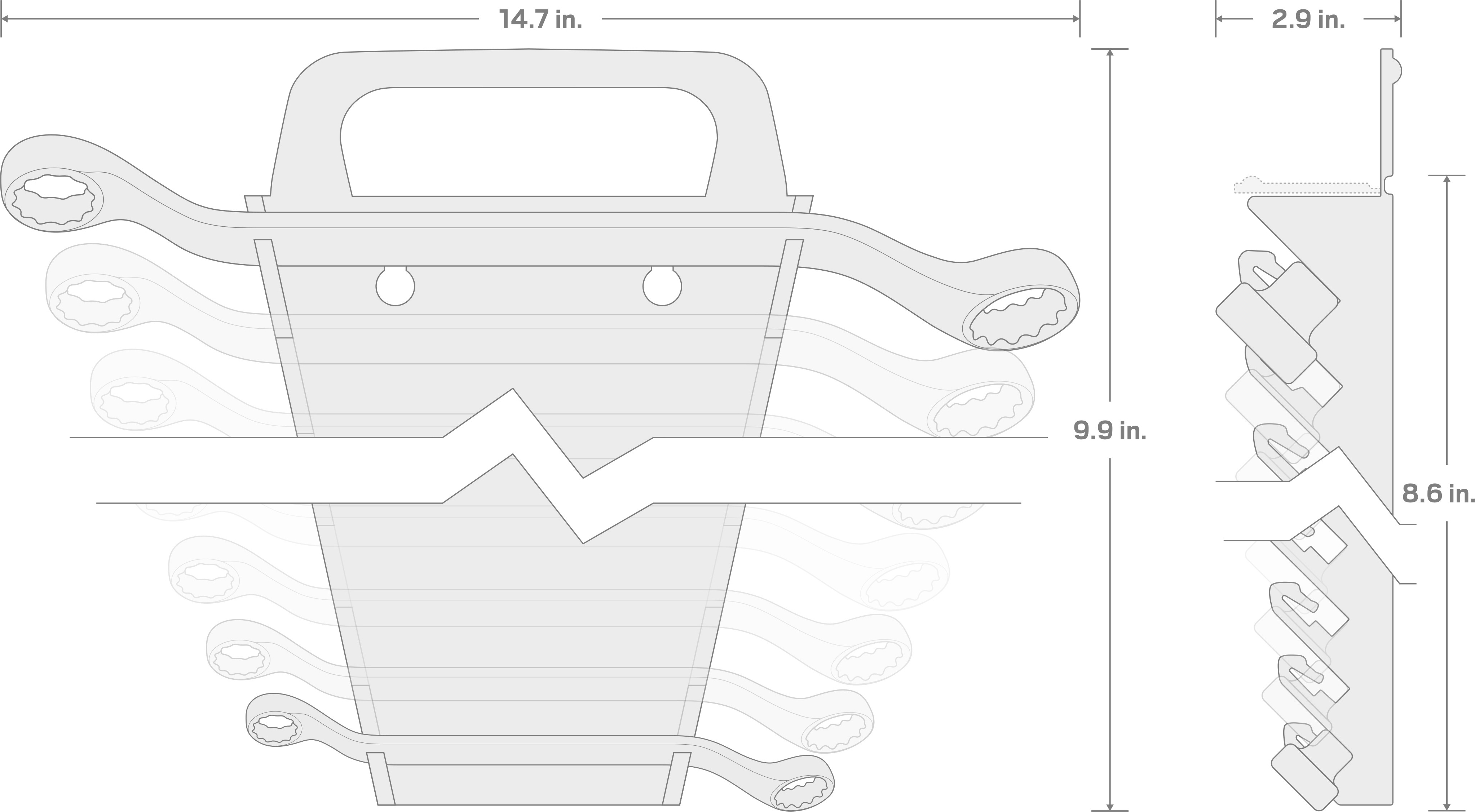 Specs for 45-Degree Offset Box End Wrench Set with Holder, 8-Piece (1/4 - 1-1/4 in.)