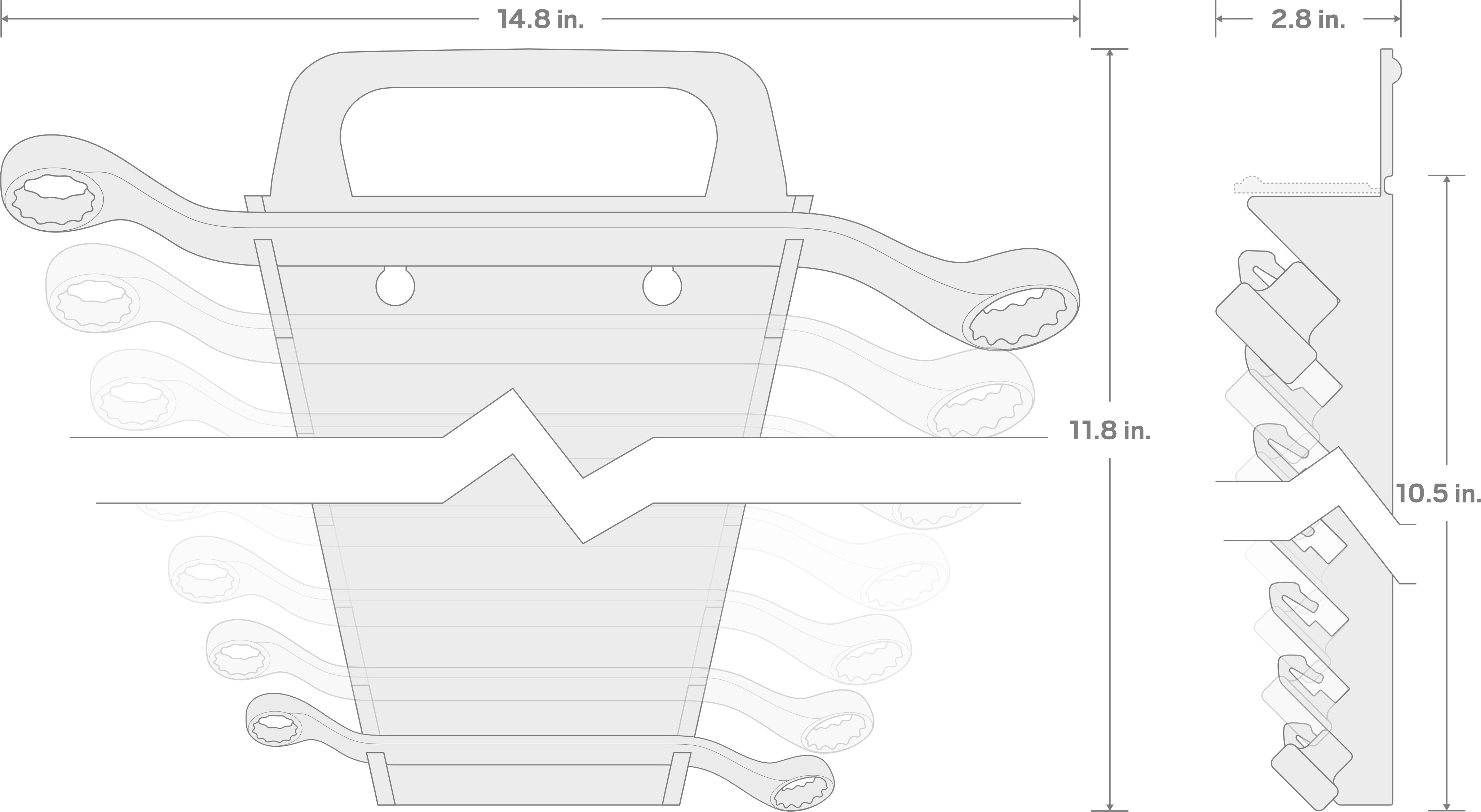 Specs for 45-Degree Offset Box End Wrench Set with Holder, 11-Piece (6-32 mm)