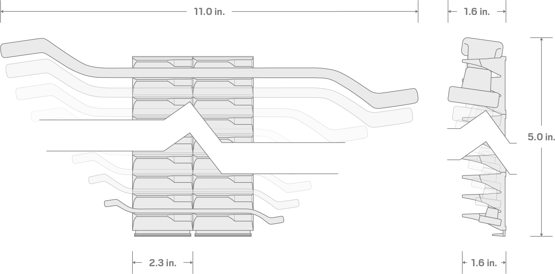 Specs for 45-Degree Offset Box End Wrench Set with Modular Organizers, 5-Piece (1/4-13/16 in.)