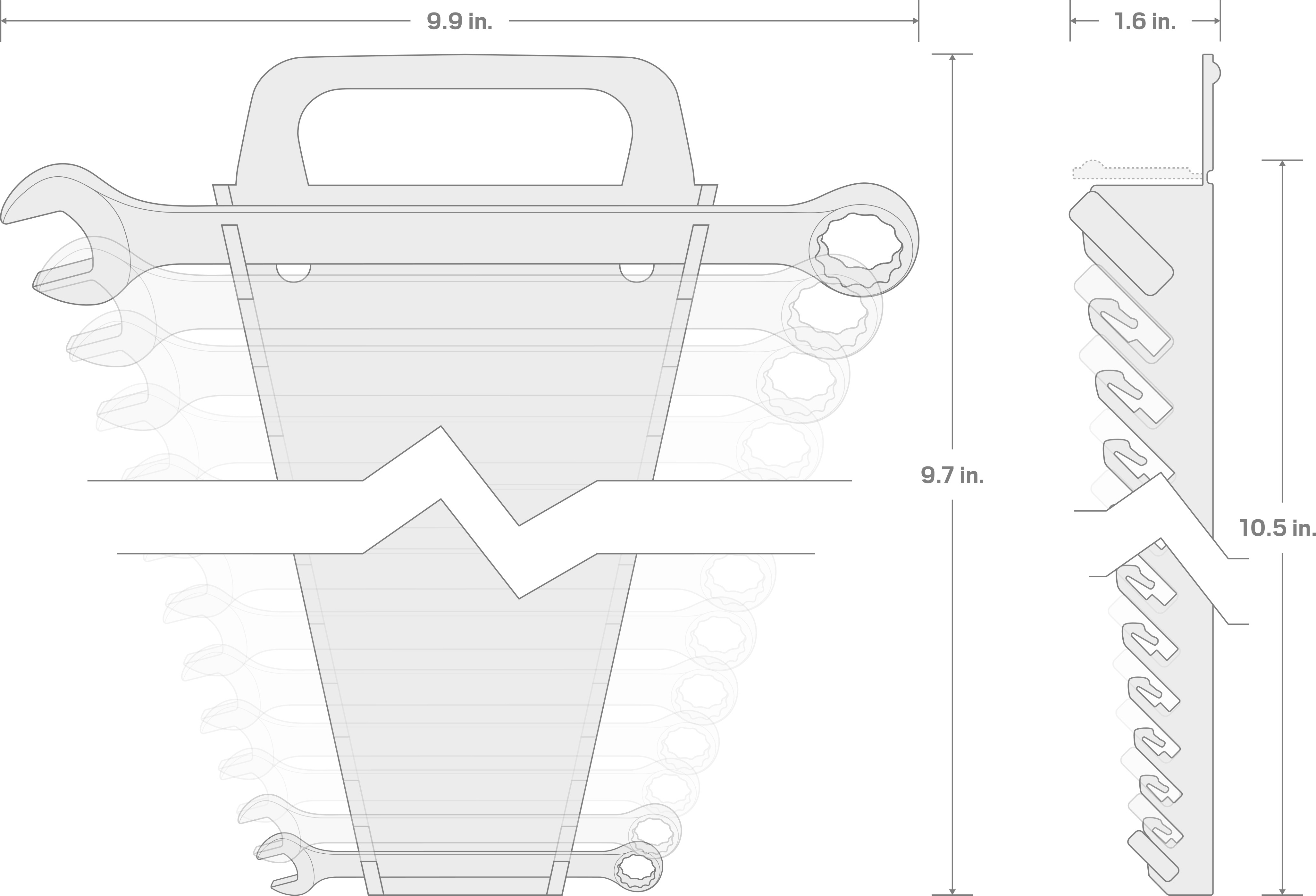 Specs for Combination Wrench Set with Holder, 11-Piece (1/4-3/4 in.)