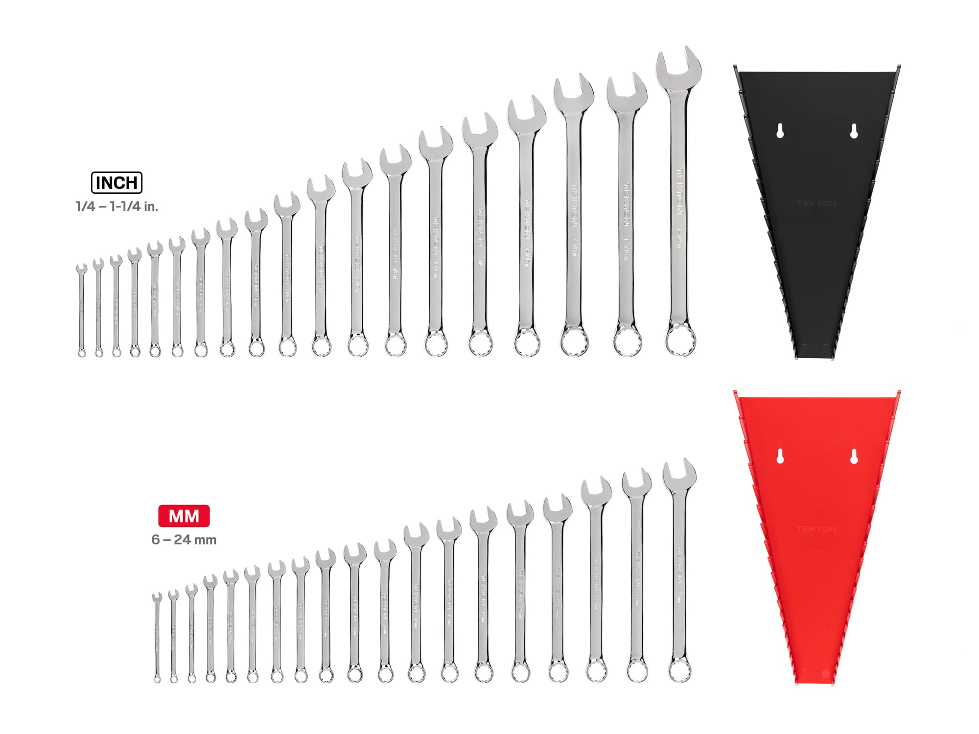 Laid out contents of Tekton rack  set. Item #WCB91302