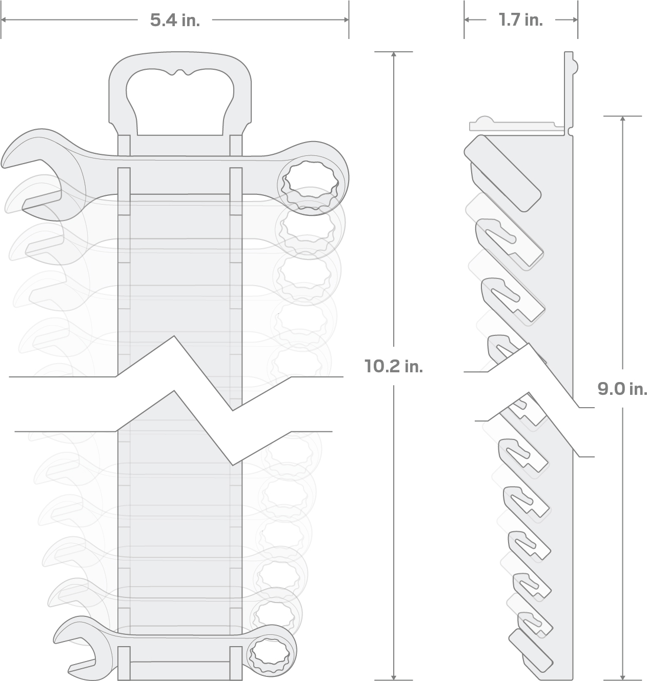 Specs for Stubby Combination Wrench Set with Holder, 11-Piece (1/4-3/4 in.)