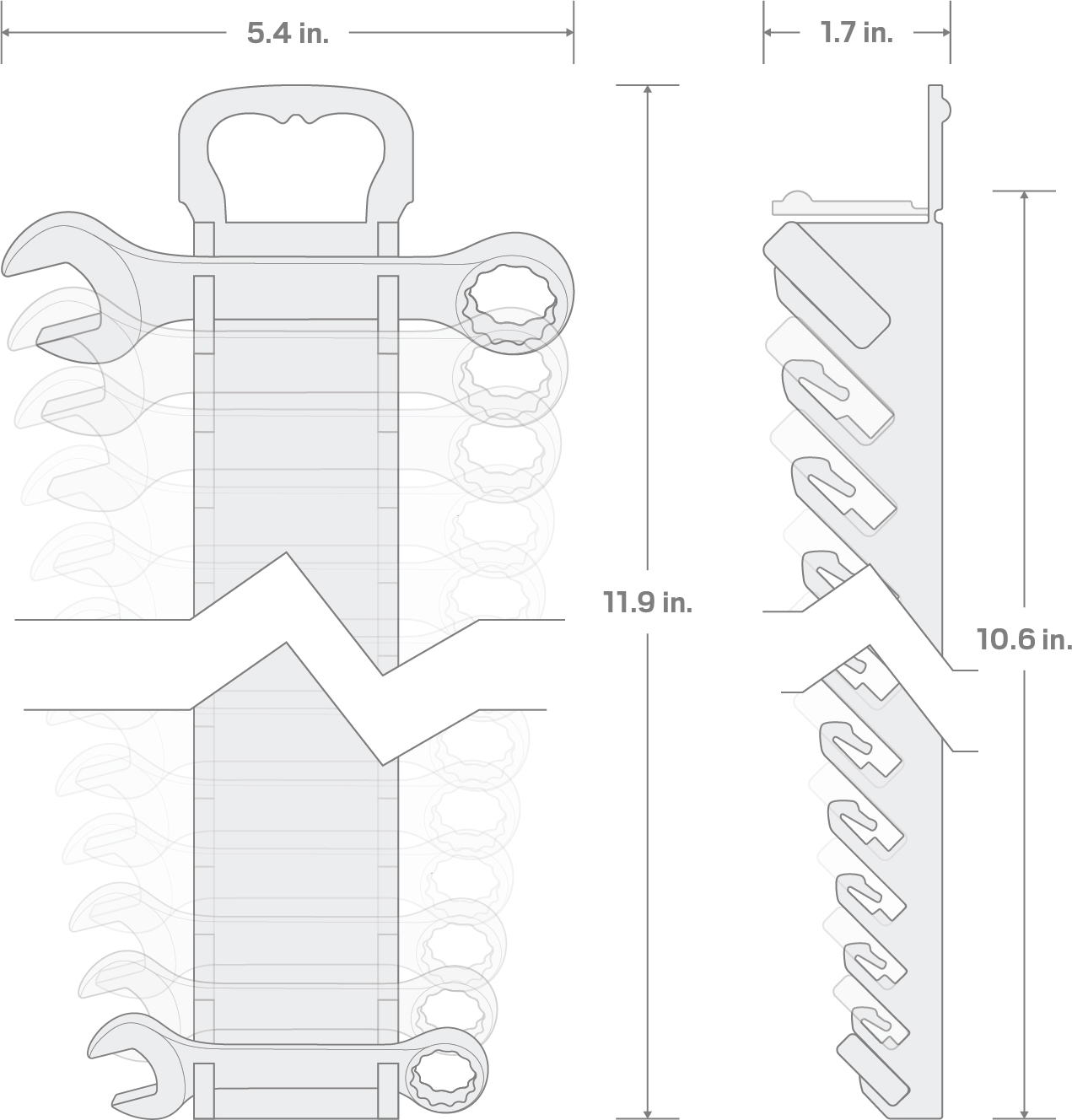 Specs for Stubby Combination Wrench Set with Holder, 14-Piece (6-19 mm)