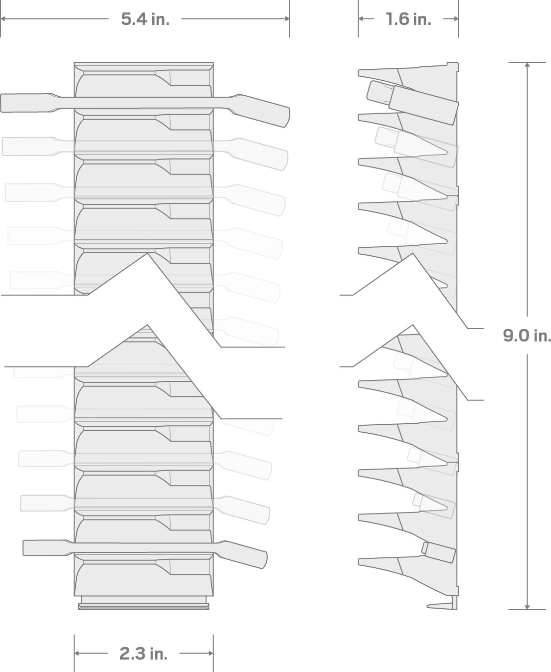 Specs for Stubby Combination Wrench Set with Modular Organizers, 11-Piece (1/4-3/4 in.)