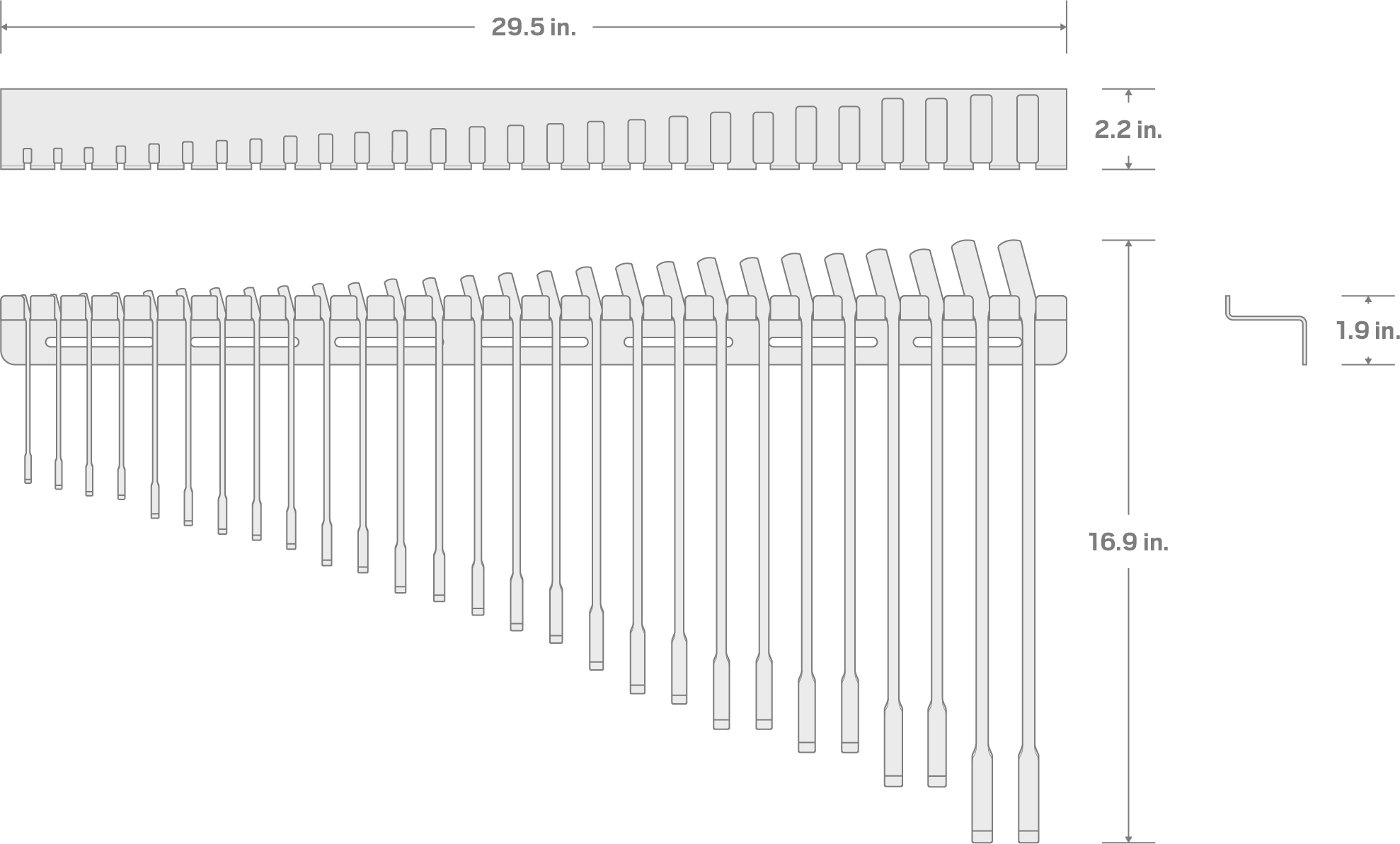 Specs for Combination Wrench Set with Wall Hanger, 27-Piece (6-32 mm)