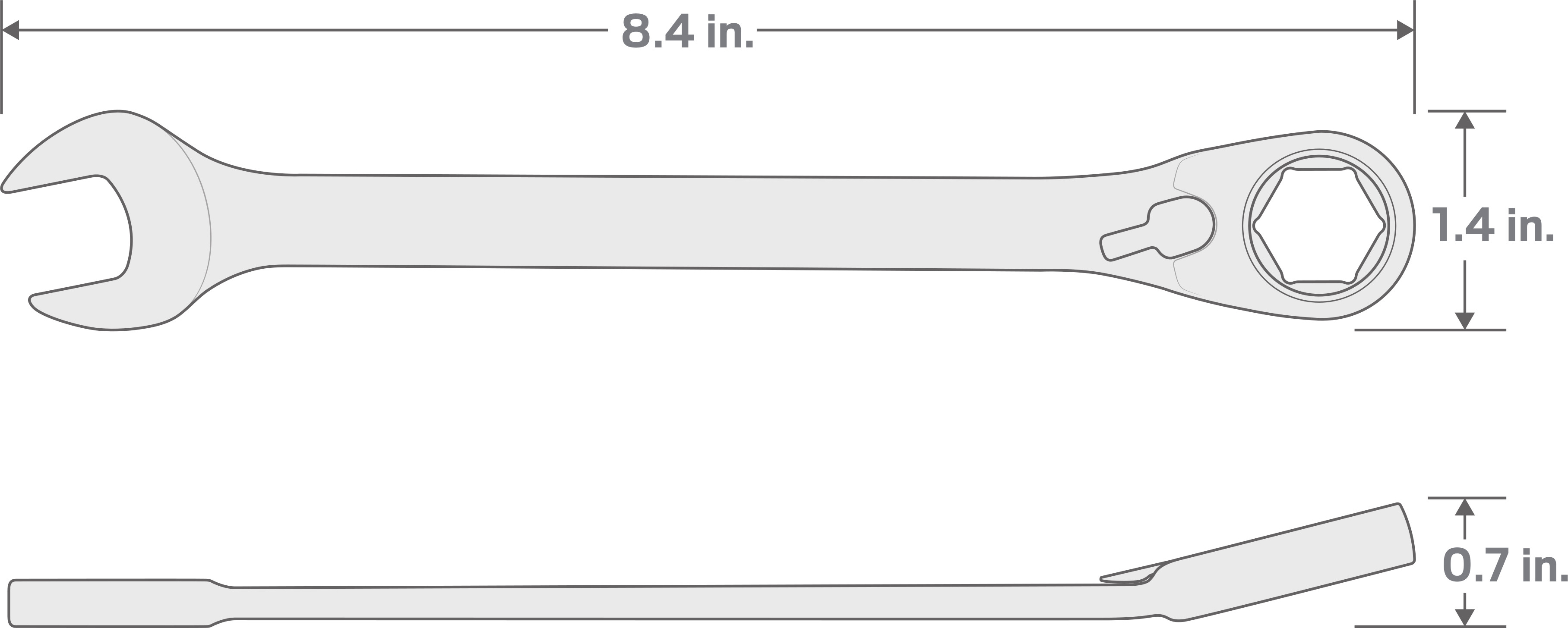 Specs for 5/8 Inch Reversible Ratcheting Combination Wrench