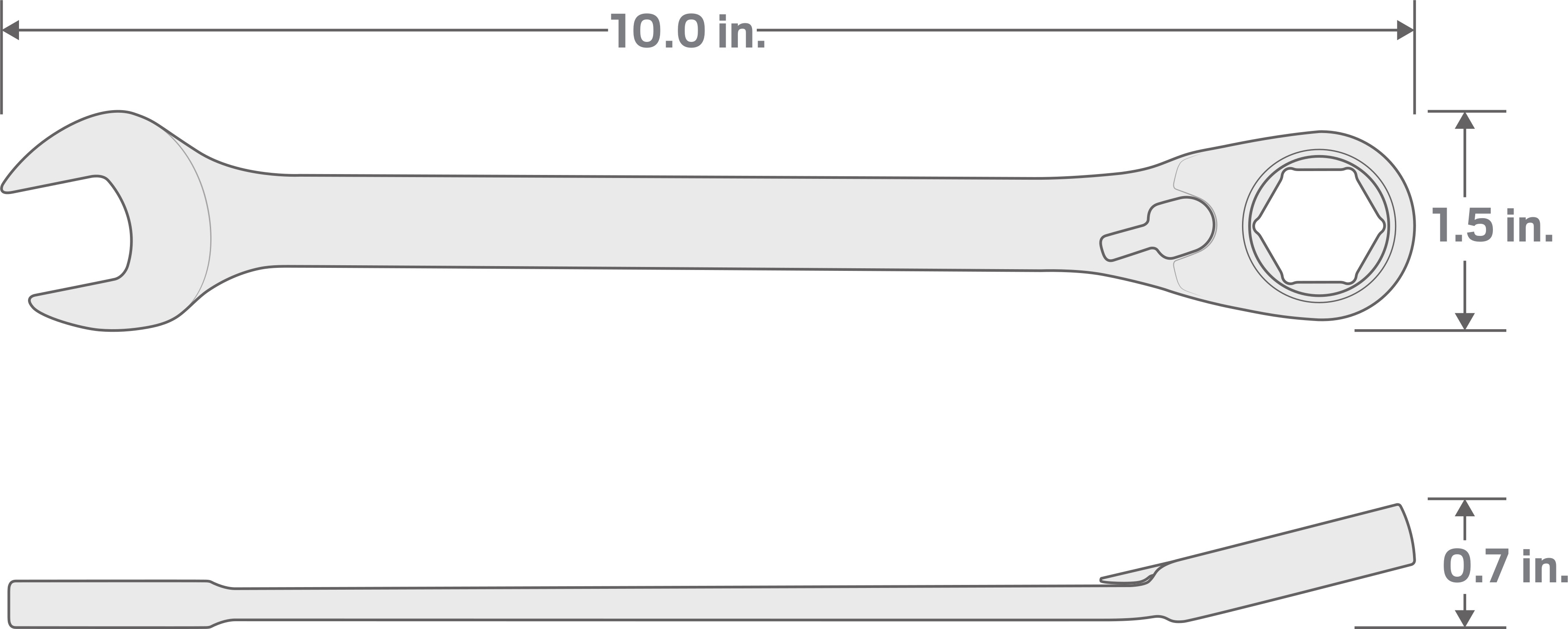 Specs for 11/16 Inch Reversible Ratcheting Combination Wrench
