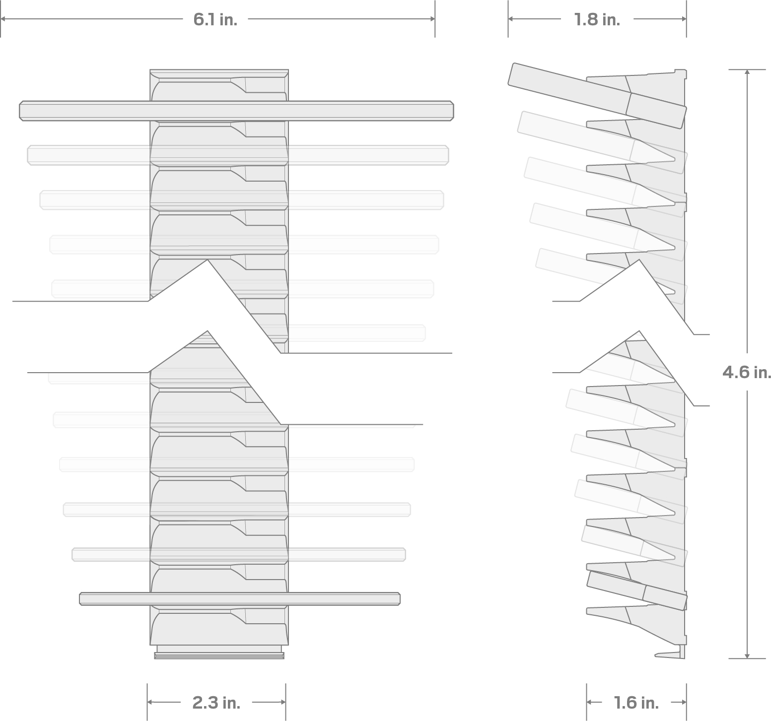 Specs for Service Wrench Set with Modular Organizers, 5-Piece (3/4-1 in.)