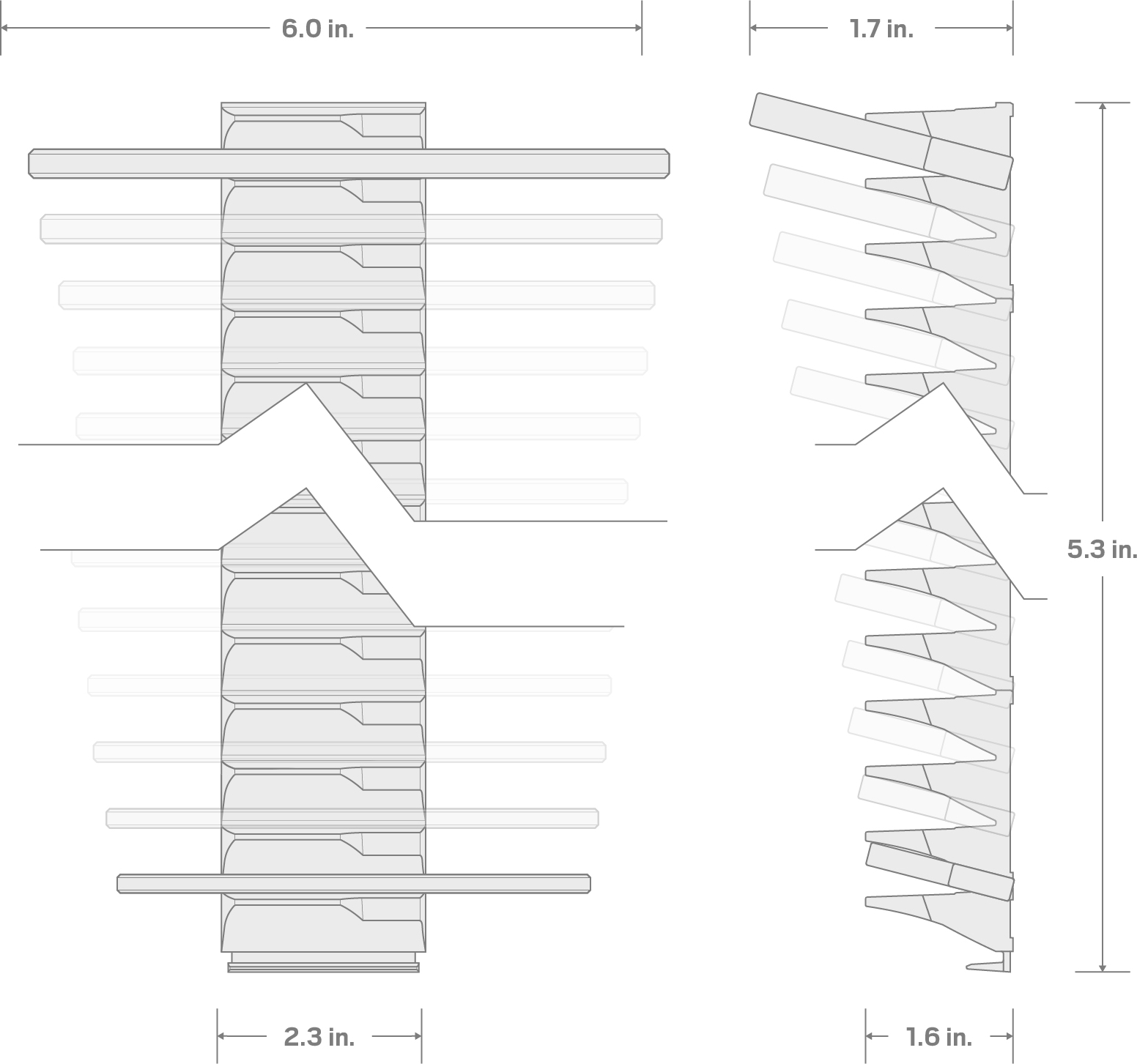Specs for Service Wrench Set with Modular Organizers, 6-Piece (19-24 mm)