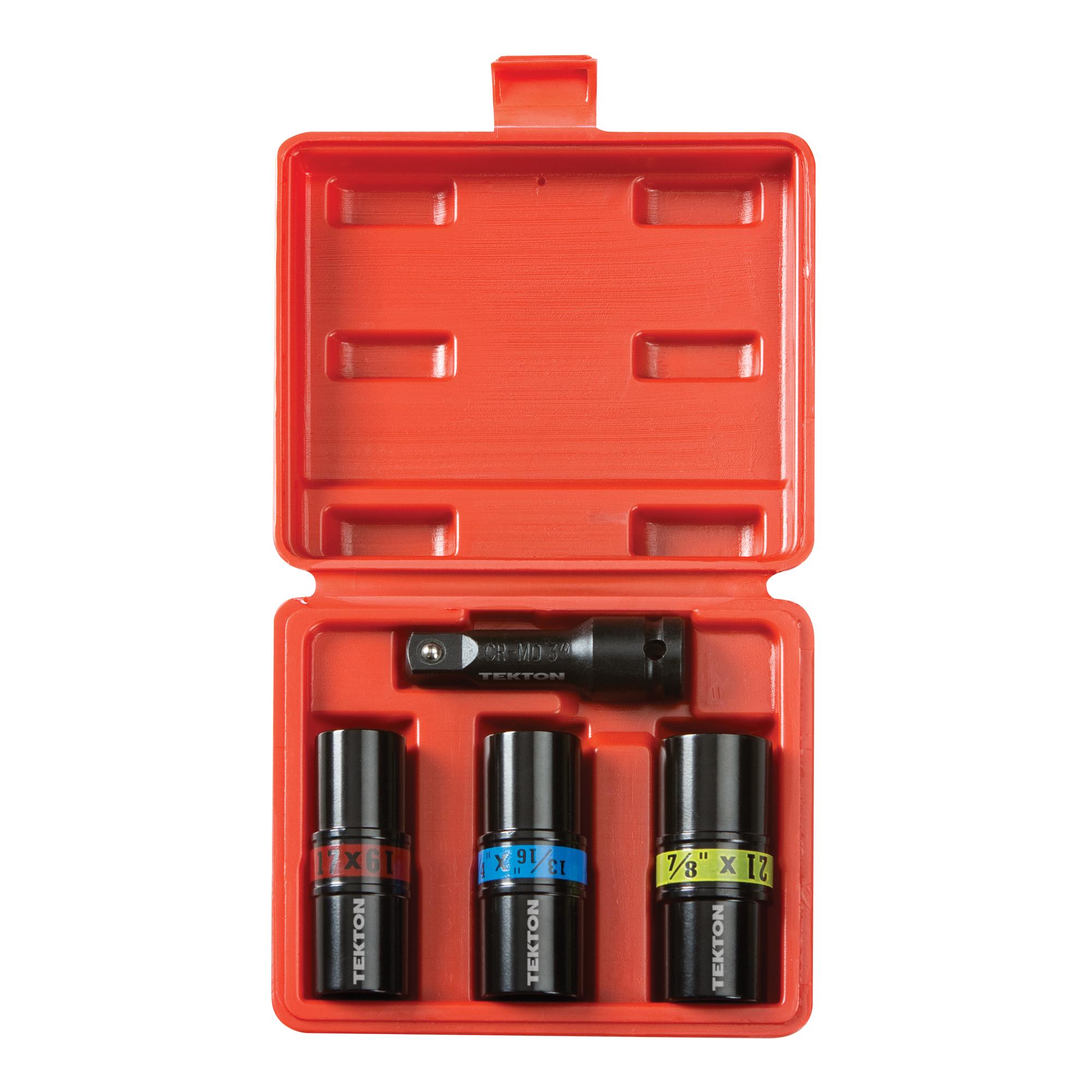 Front view of Tekton impact drive 6-point socket set. Item #4950