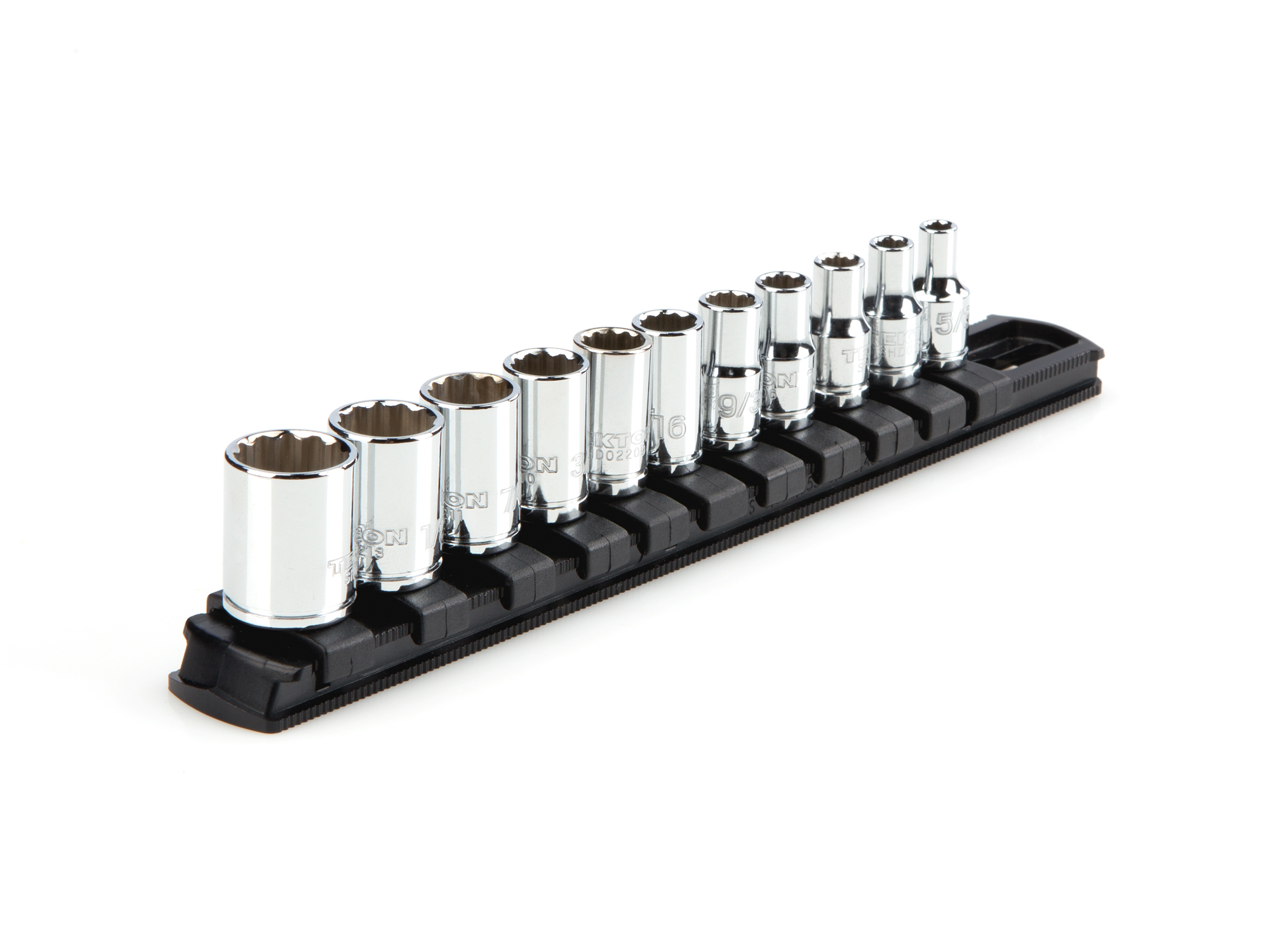 1/4 Inch Drive 12-Point Socket Set with Rail (11-Piece)