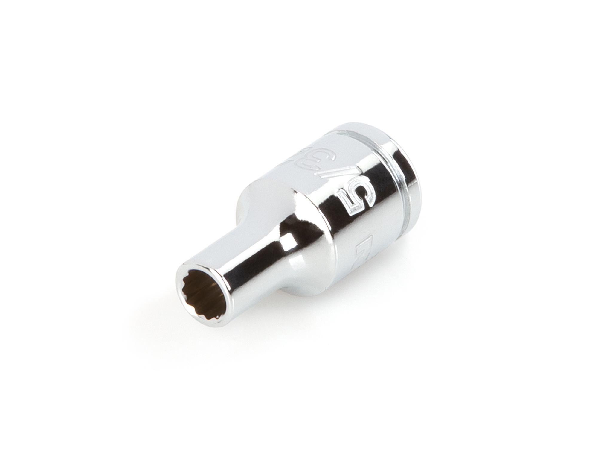 Front-right angle view of Tekton hand drive 12-point socket. Item #SHD02202
