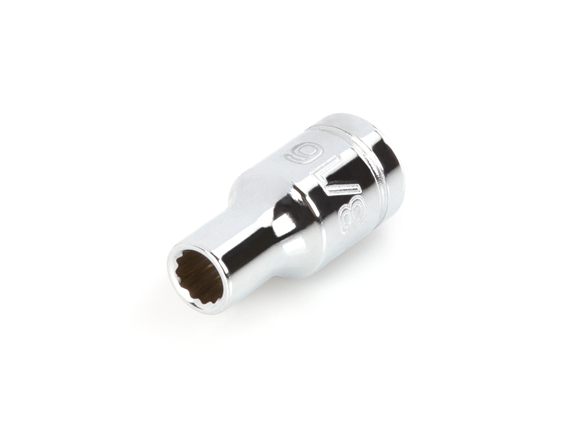 Front-right angle view of Tekton hand drive 12-point socket. Item #SHD02203