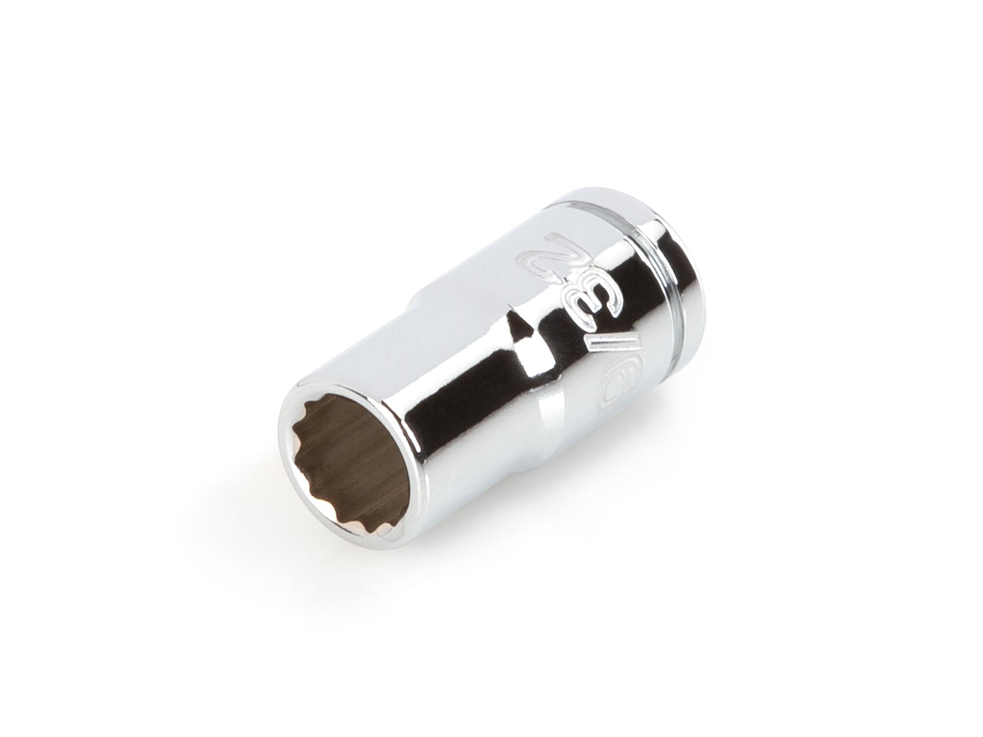 Front-right angle view of Tekton hand drive 12-point socket. Item #SHD02207