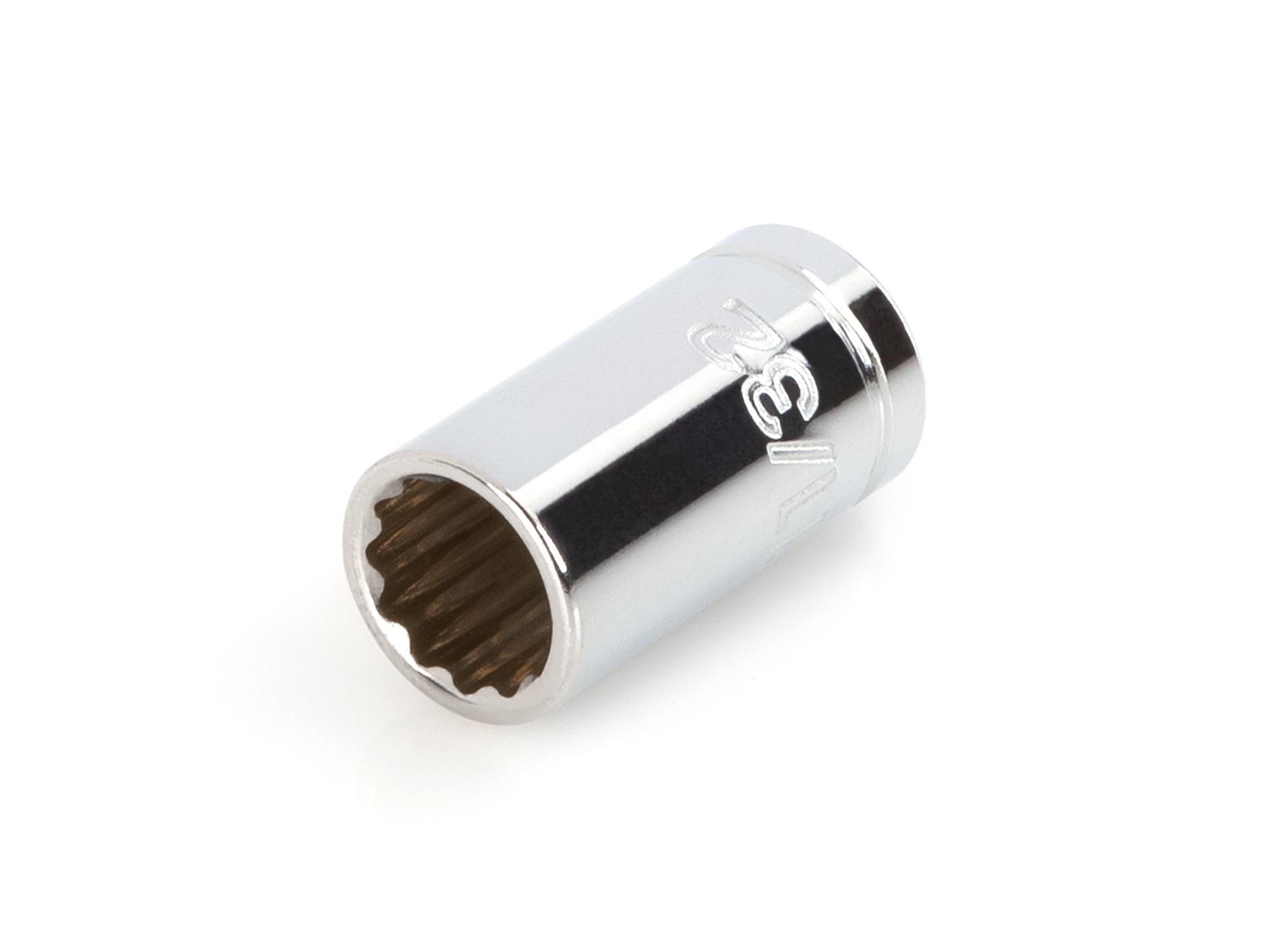 Front-right angle view of Tekton hand drive 12-point socket. Item #SHD02209