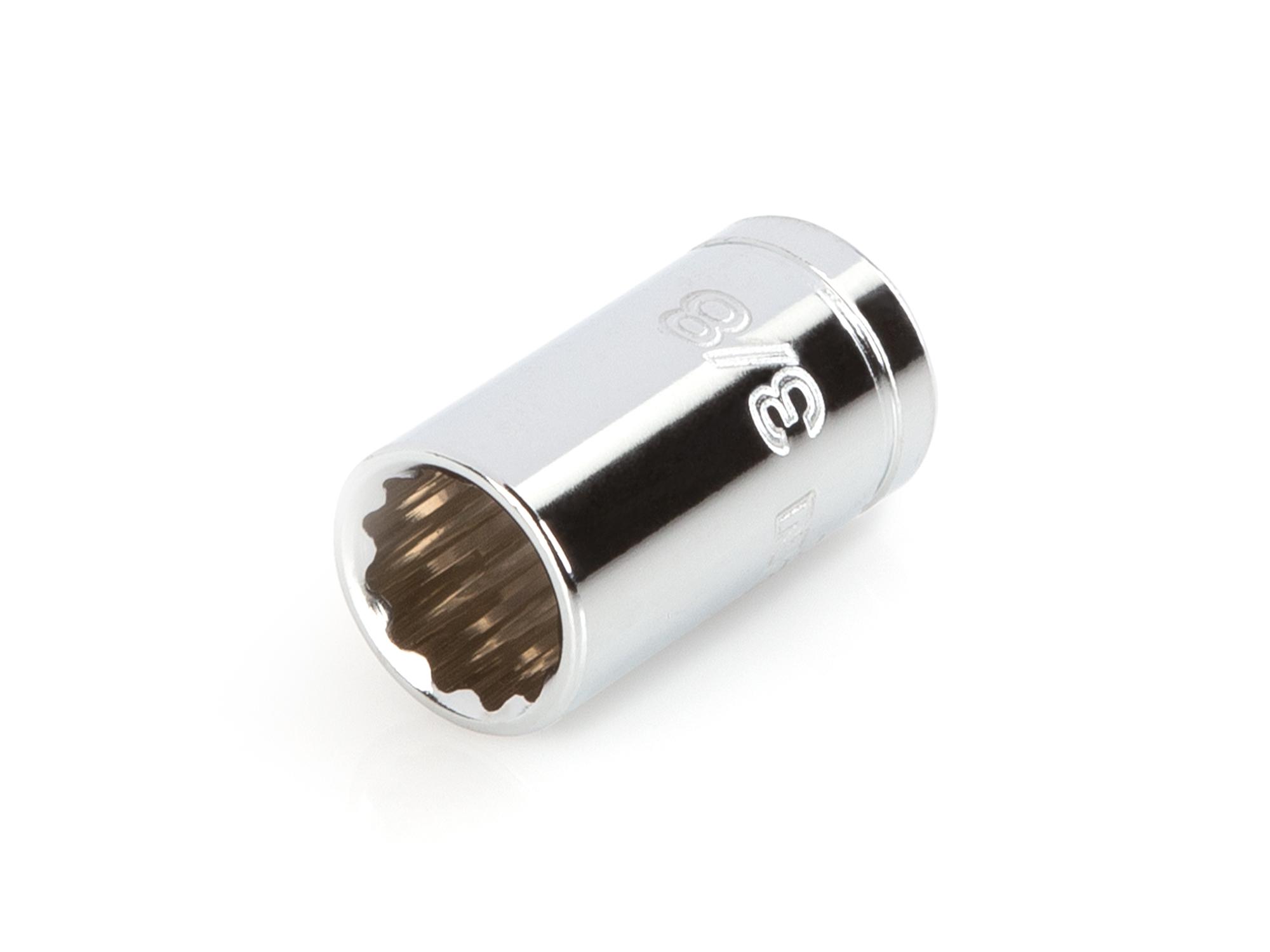 Front-right angle view of Tekton hand drive 12-point socket. Item #SHD02210