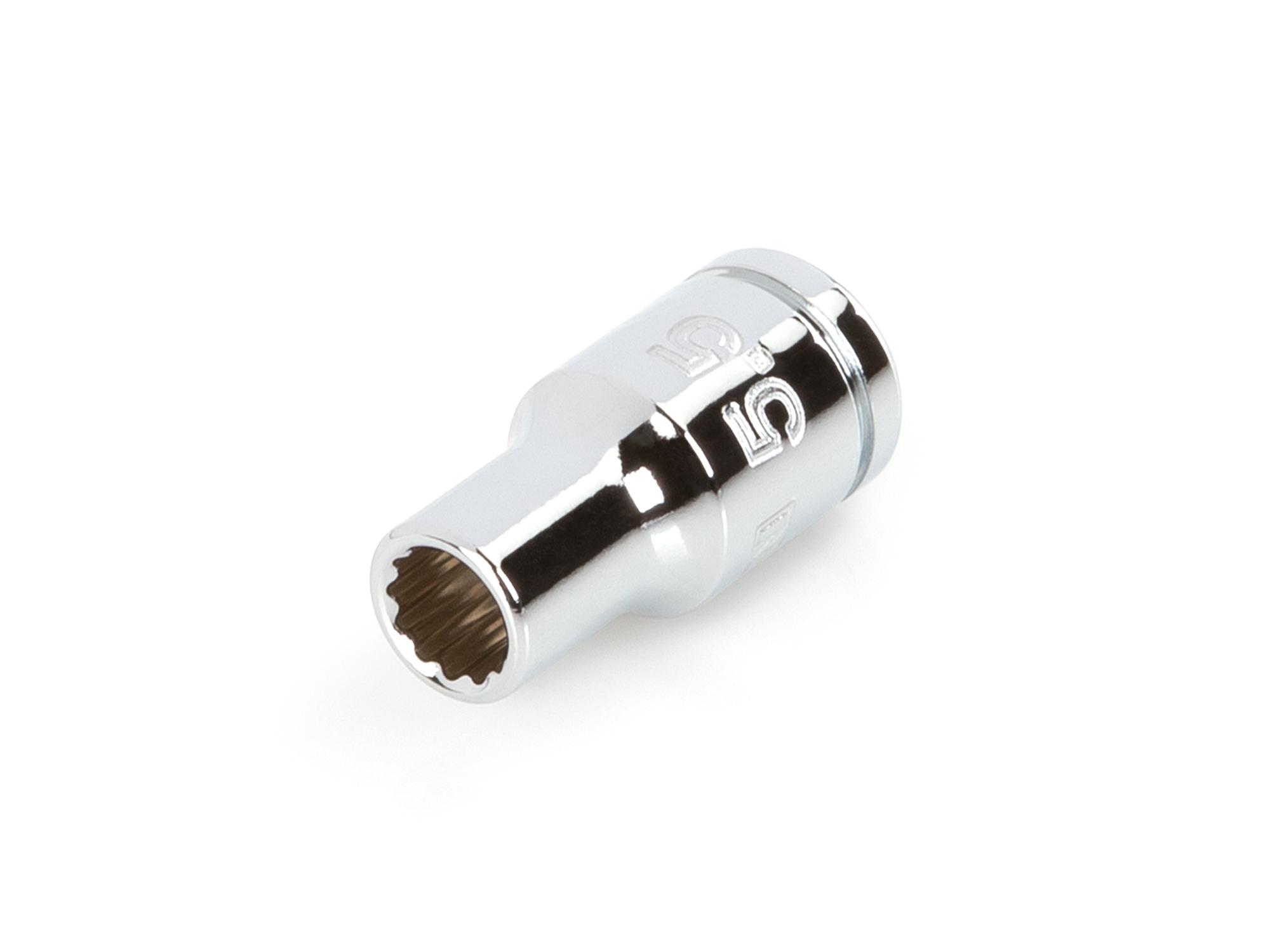 Front-right angle view of Tekton hand drive 12-point socket. Item #SHD02305