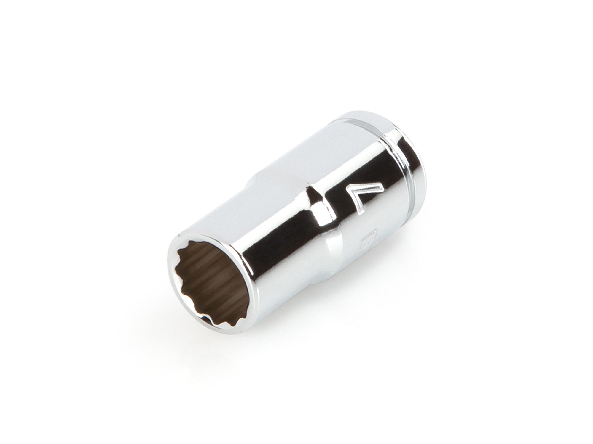 Front-right angle view of Tekton hand drive 12-point socket. Item #SHD02307