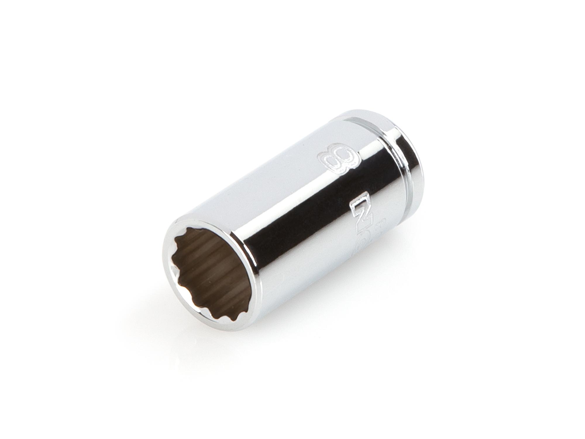 Front-right angle view of Tekton hand drive 12-point socket. Item #SHD02308