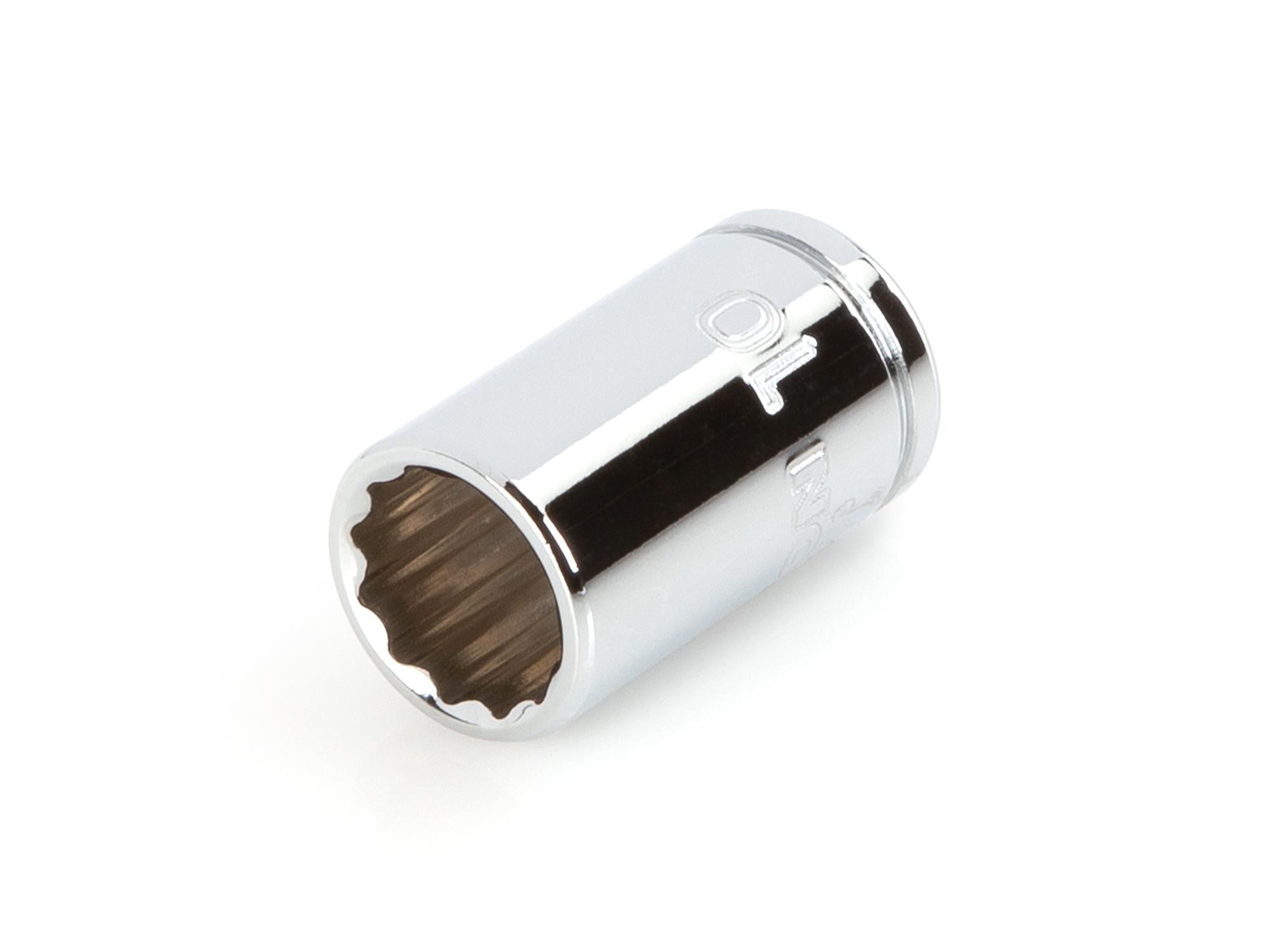 Front-right angle view of Tekton hand drive 12-point socket. Item #SHD02310