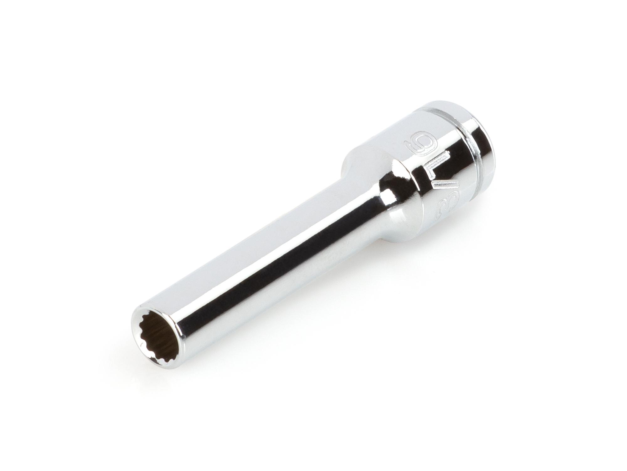 Front-right angle view of Tekton hand drive 12-point socket. Item #SHD03203