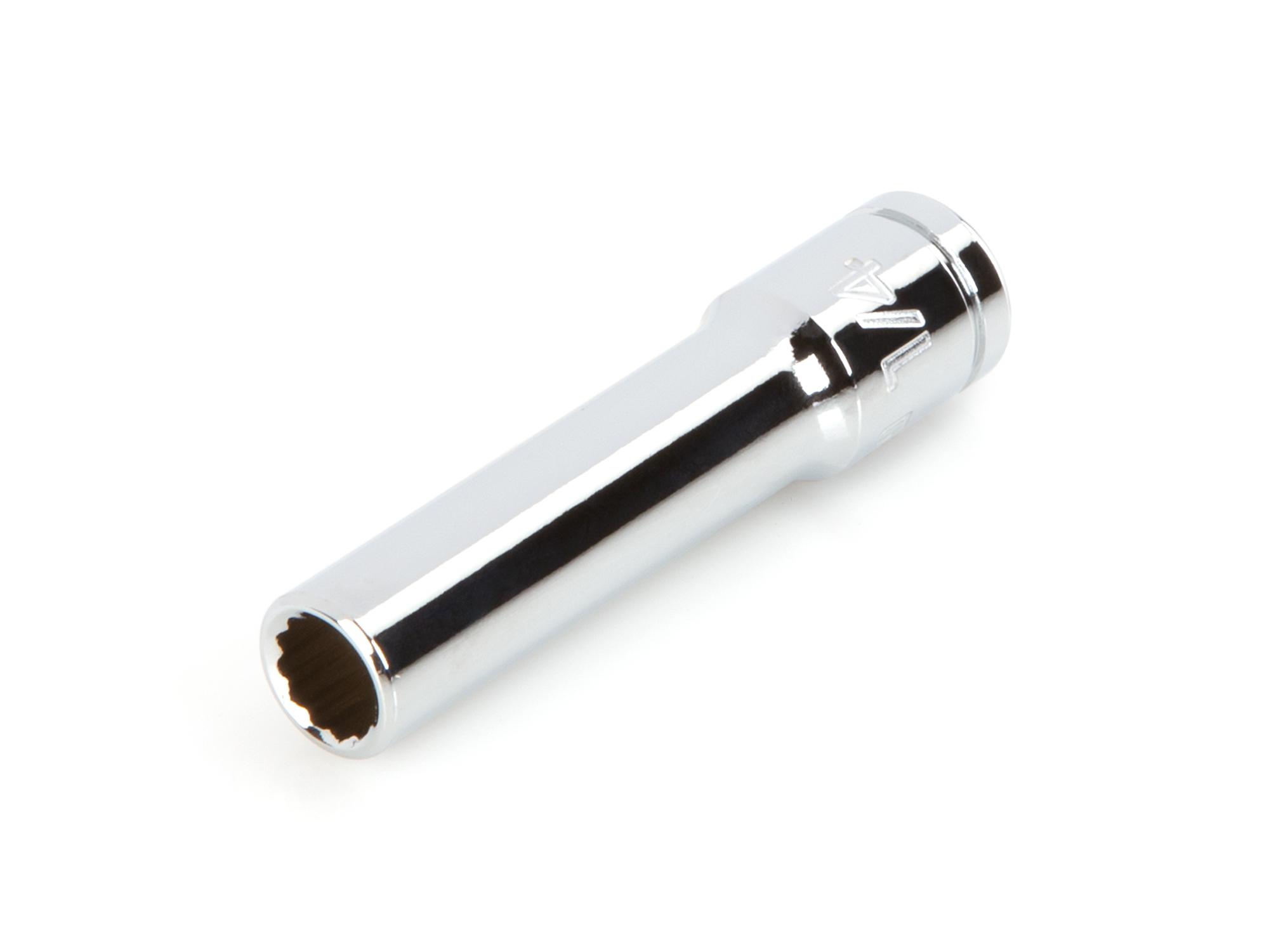 Front-right angle view of Tekton hand drive 12-point socket. Item #SHD03206