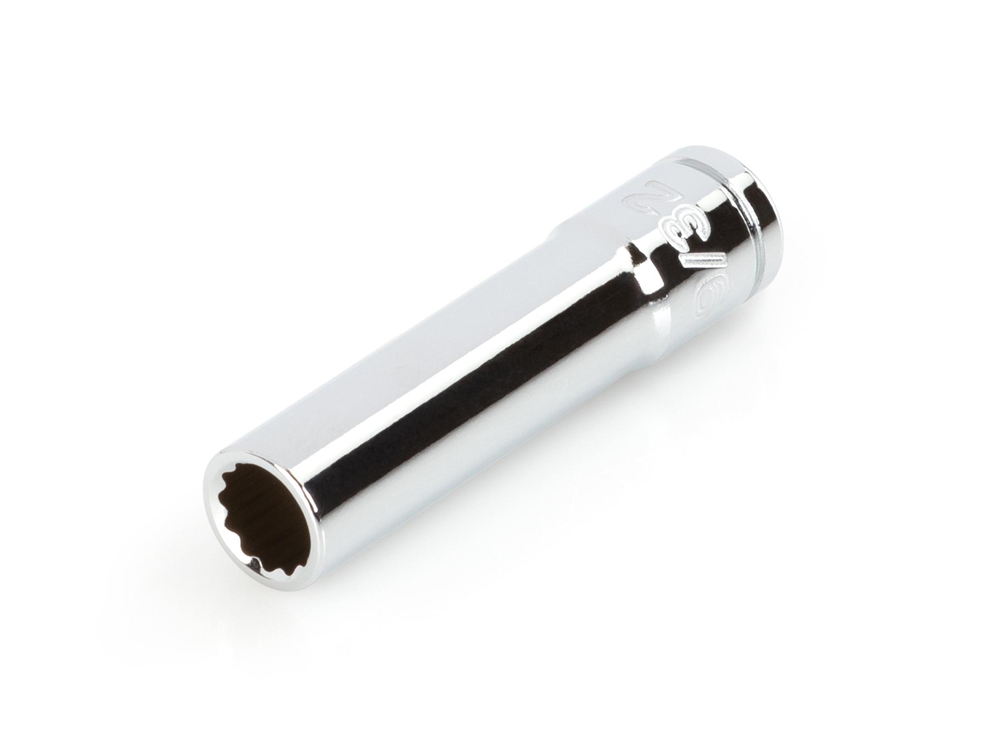 Front-right angle view of Tekton hand drive 12-point socket. Item #SHD03207