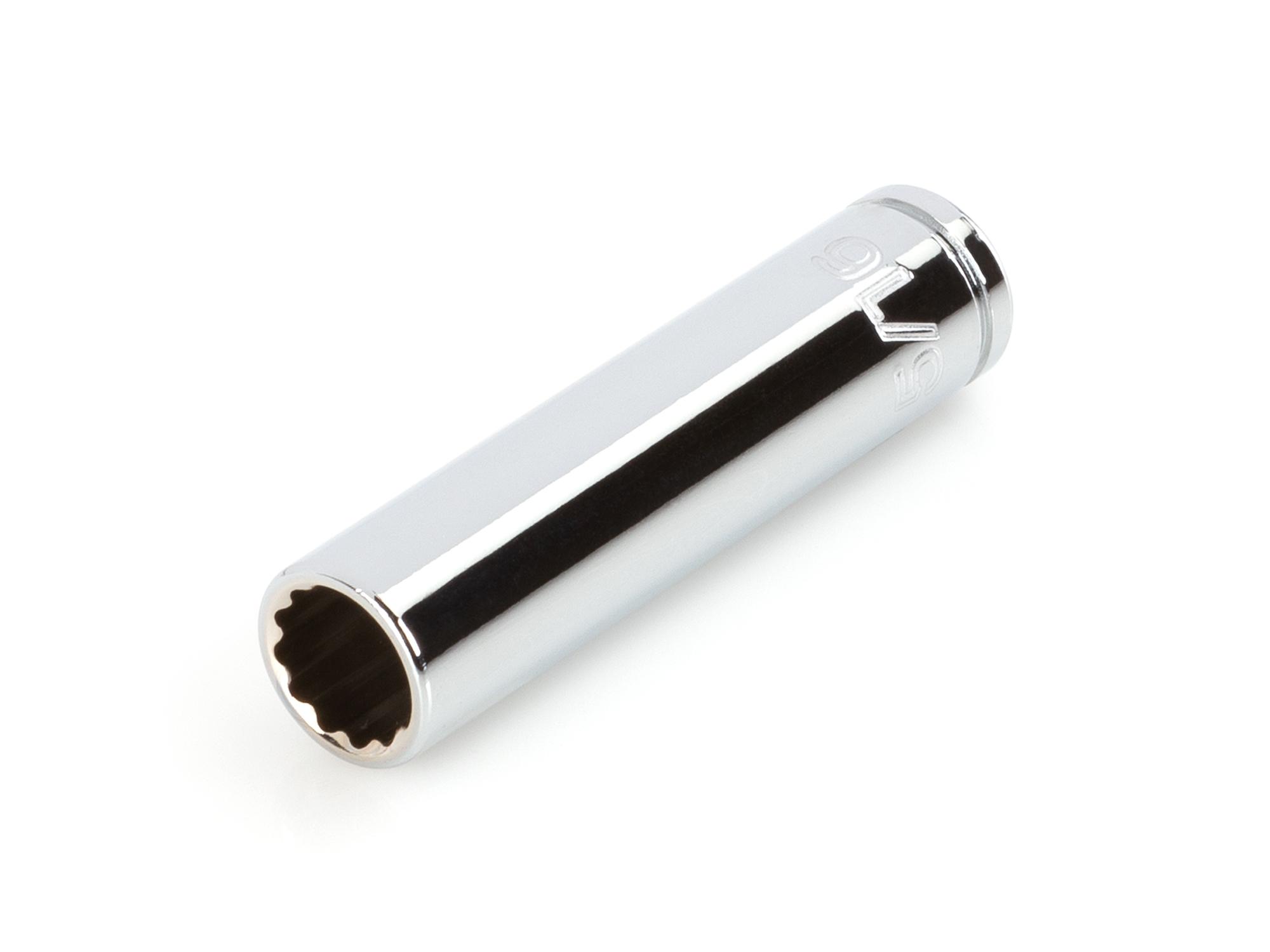 Front-right angle view of Tekton hand drive 12-point socket. Item #SHD03208