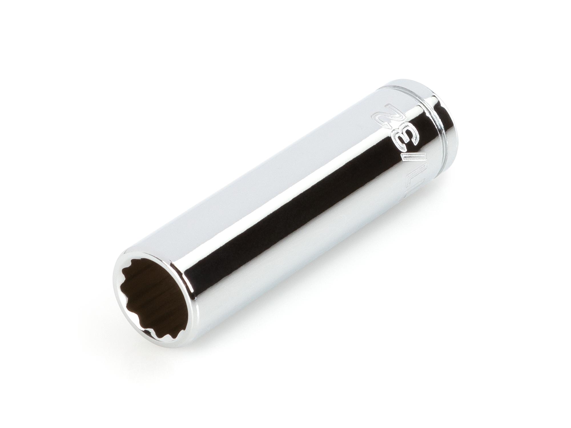 Front-right angle view of Tekton hand drive 12-point socket. Item #SHD03209