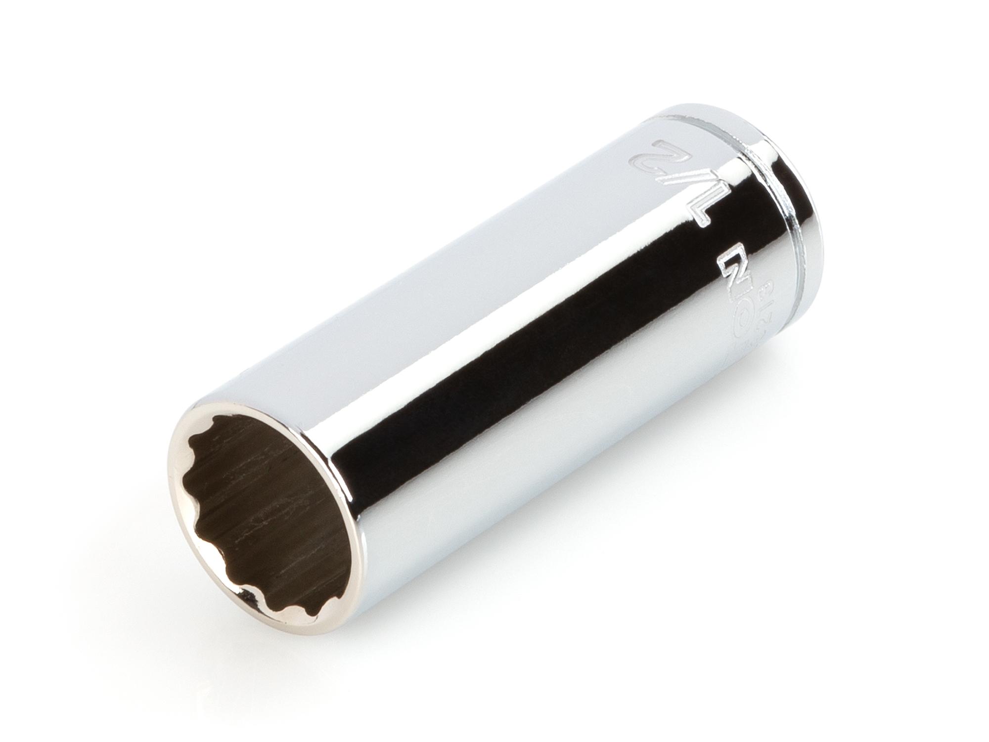 Front-right angle view of Tekton hand drive 12-point socket. Item #SHD03213