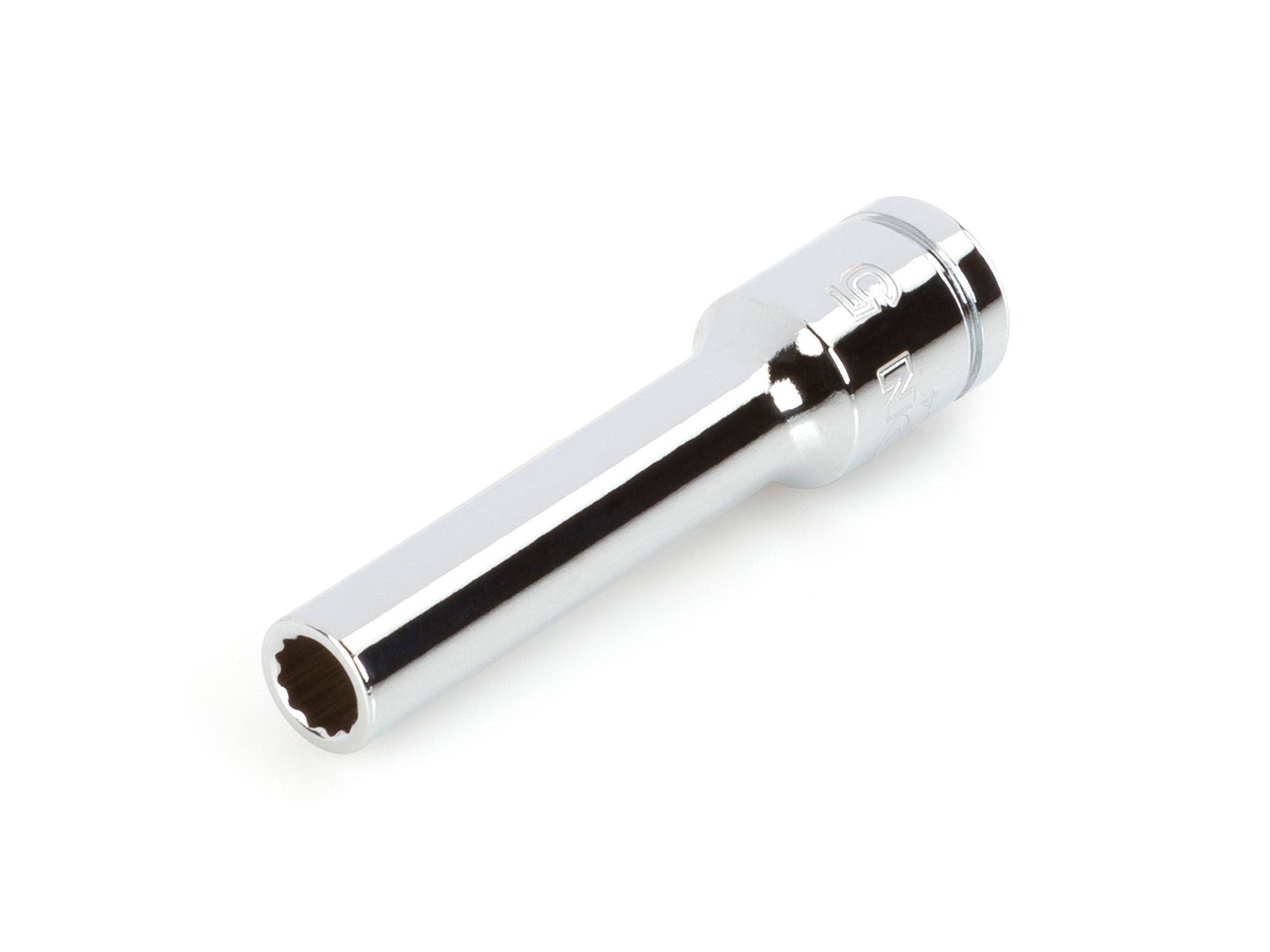 Front-right angle view of Tekton hand drive 12-point socket. Item #SHD03304