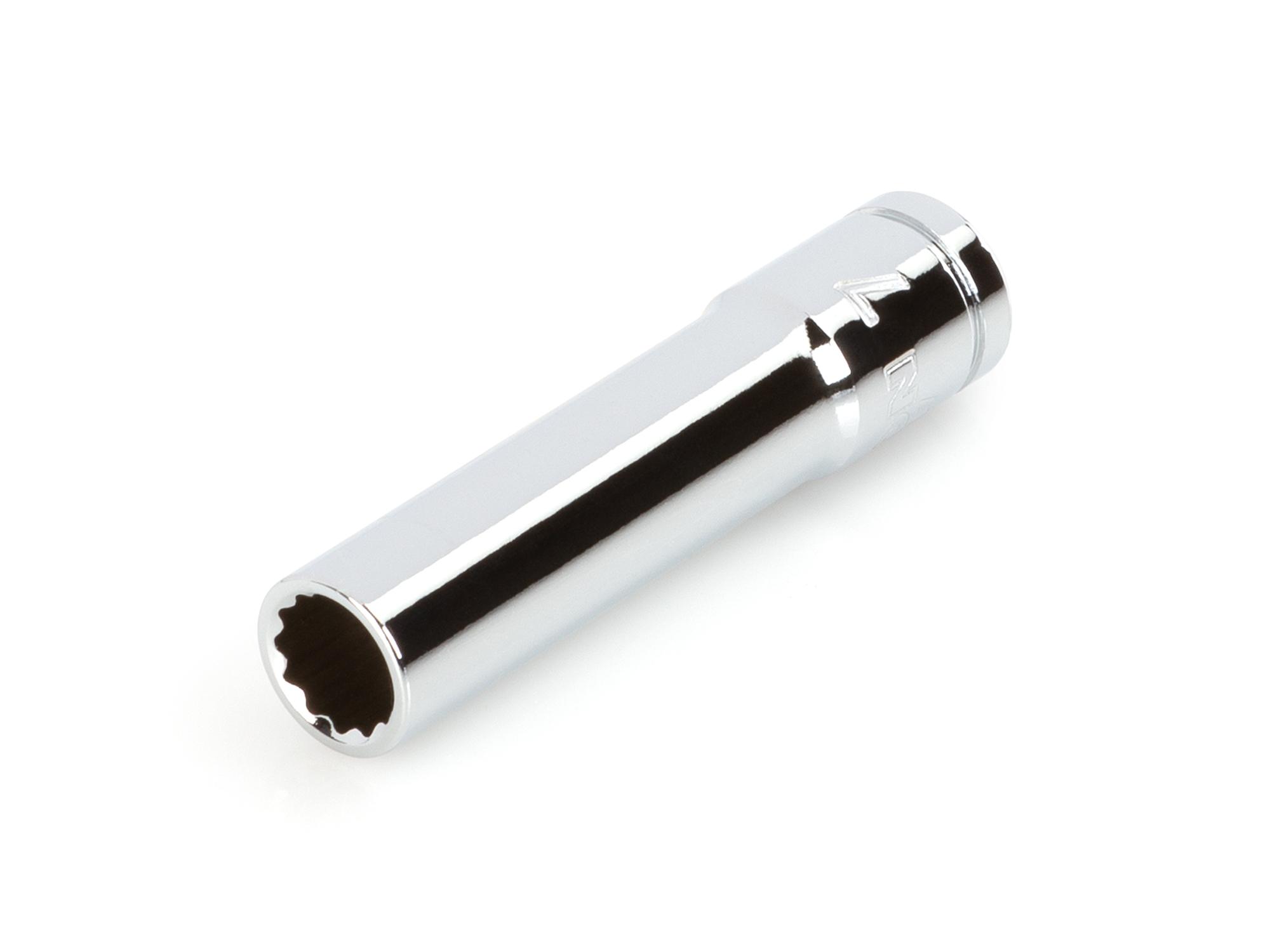 Front-right angle view of Tekton hand drive 12-point socket. Item #SHD03307
