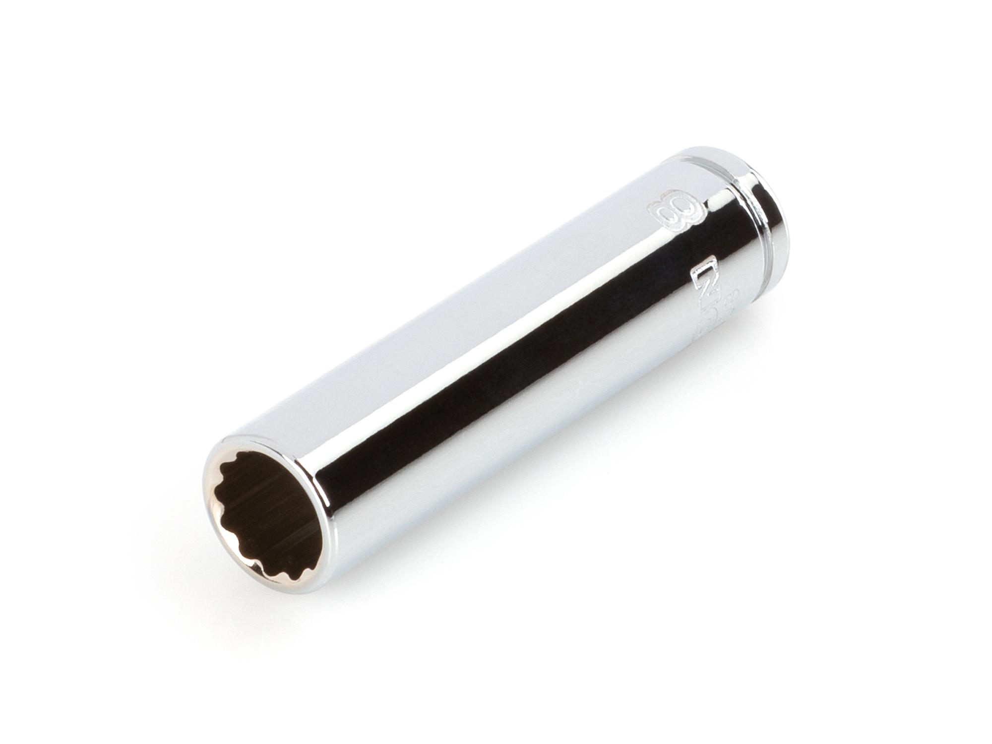 Front-right angle view of Tekton hand drive 12-point socket. Item #SHD03308