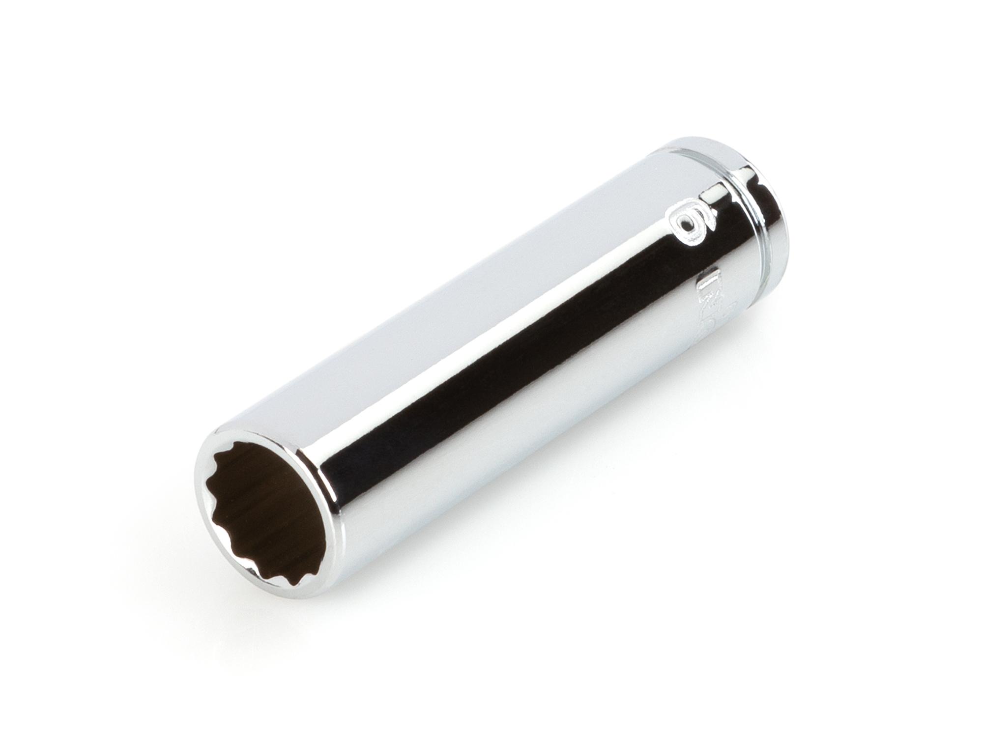 Front-right angle view of Tekton hand drive 12-point socket. Item #SHD03309