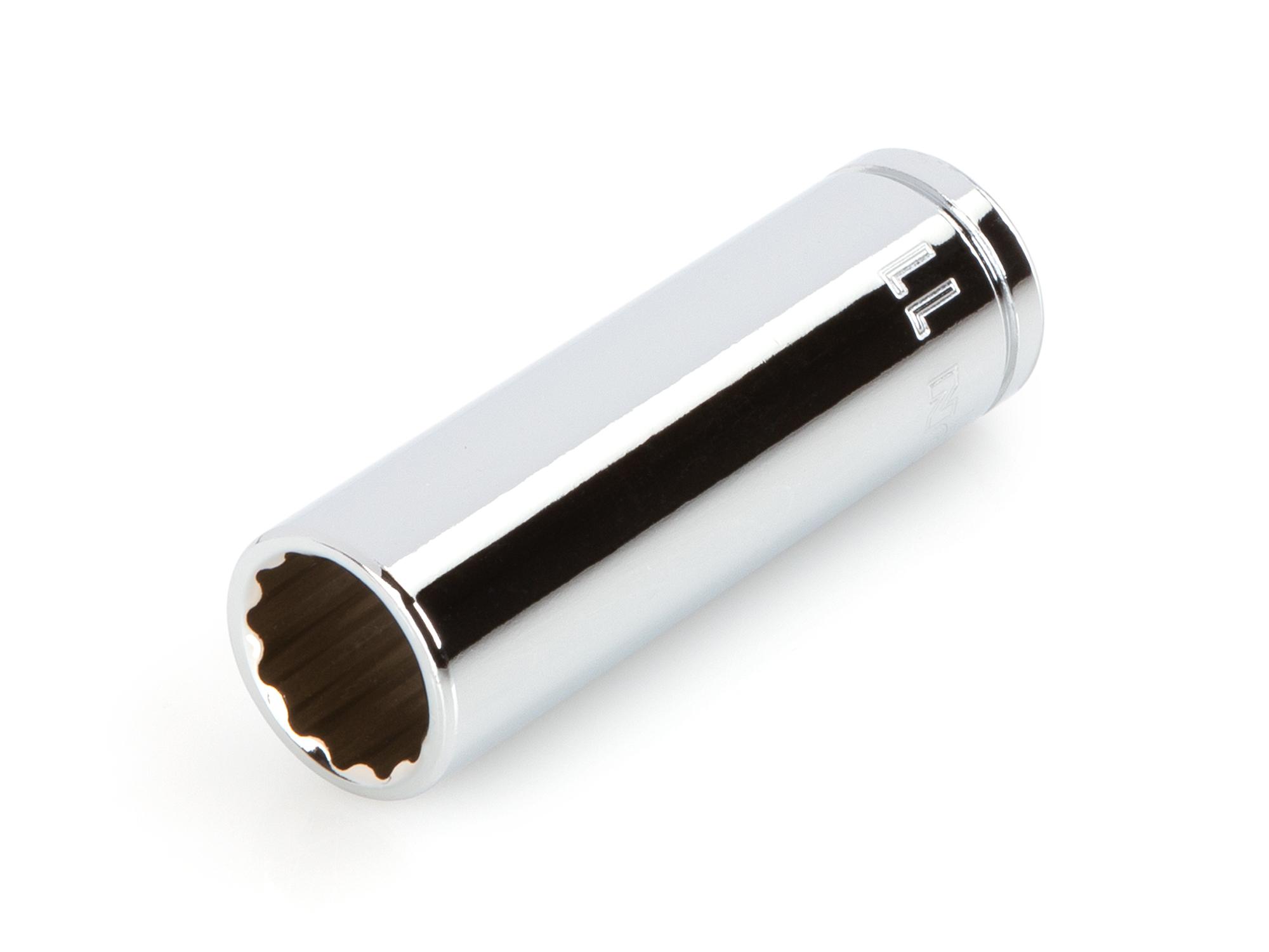 Front-right angle view of Tekton hand drive 12-point socket. Item #SHD03311