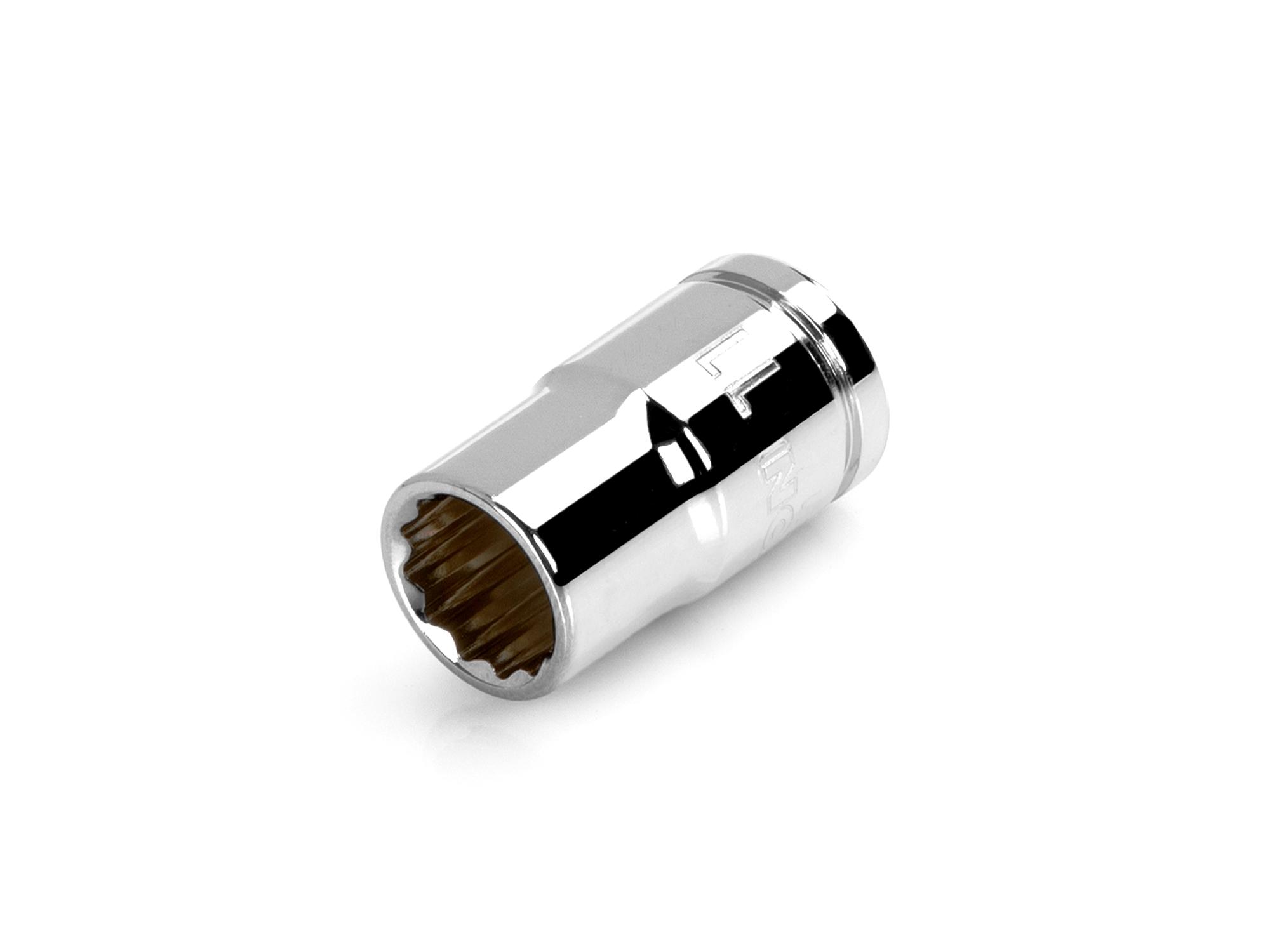 Front-right angle view of Tekton hand drive 12-point socket. Item #SHD12311