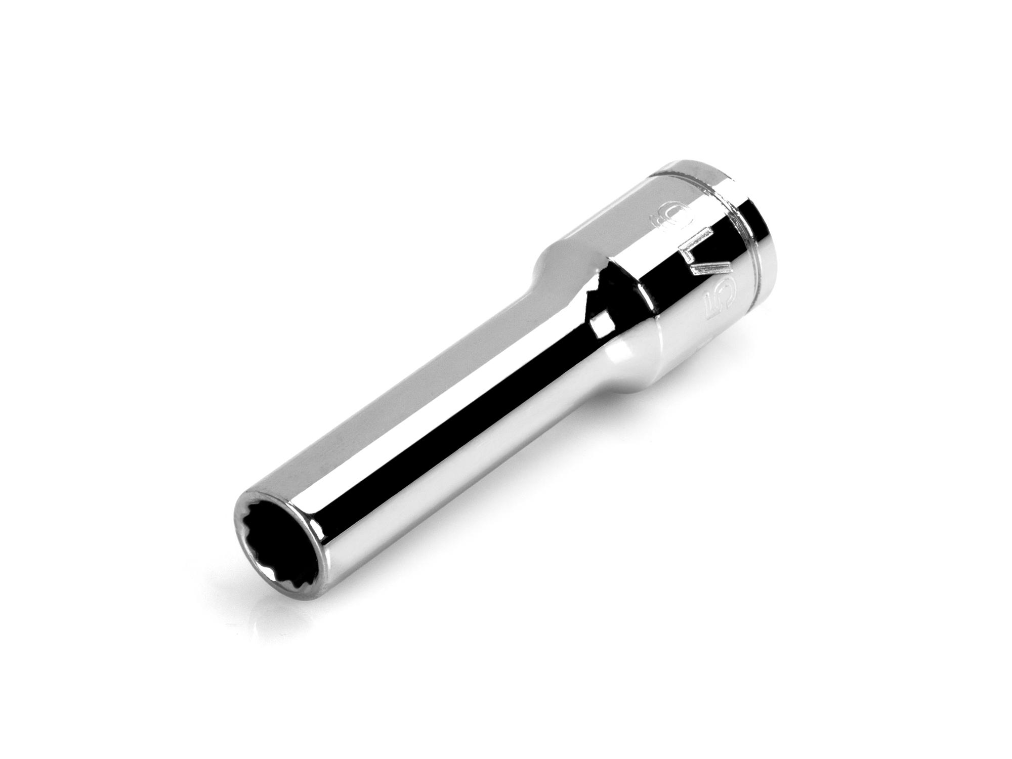 Front-right angle view of Tekton hand drive 12-point socket. Item #SHD13208