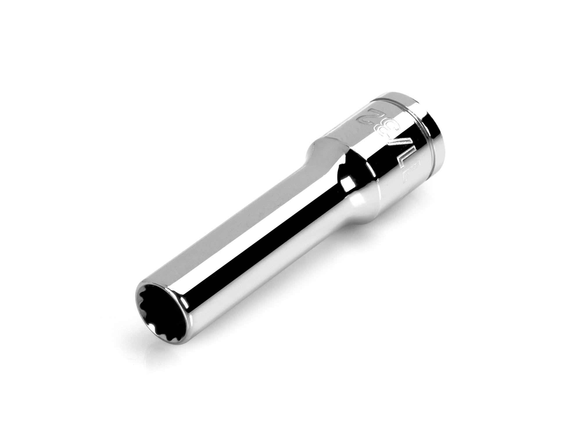Front-right angle view of Tekton hand drive 12-point socket. Item #SHD13209