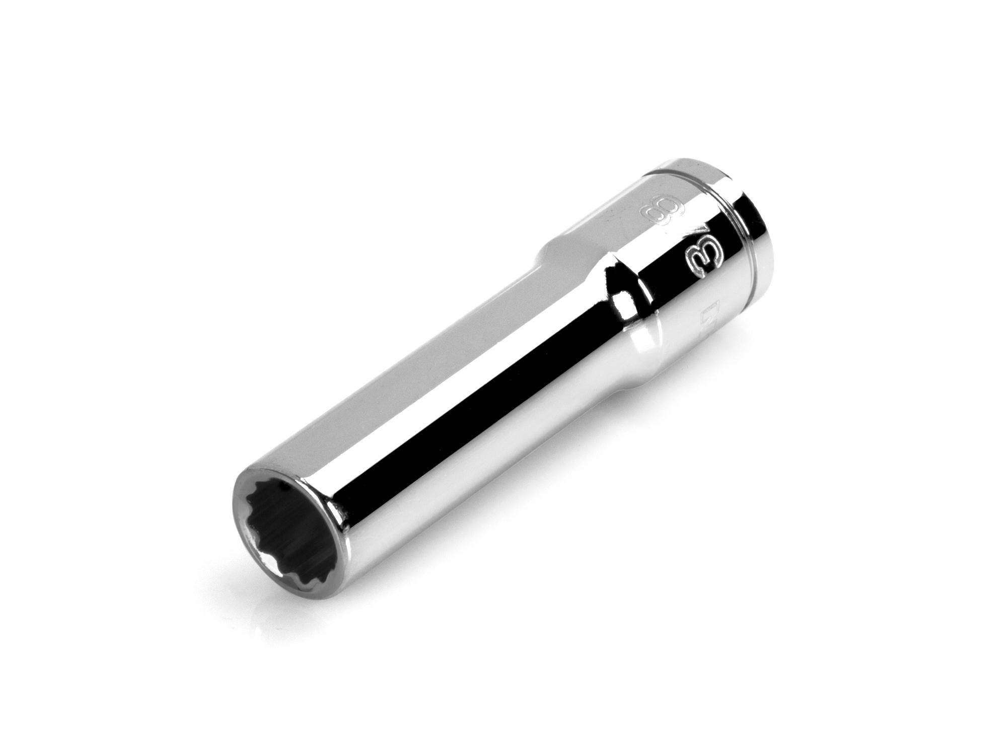 Front-right angle view of Tekton hand drive 12-point socket. Item #SHD13210