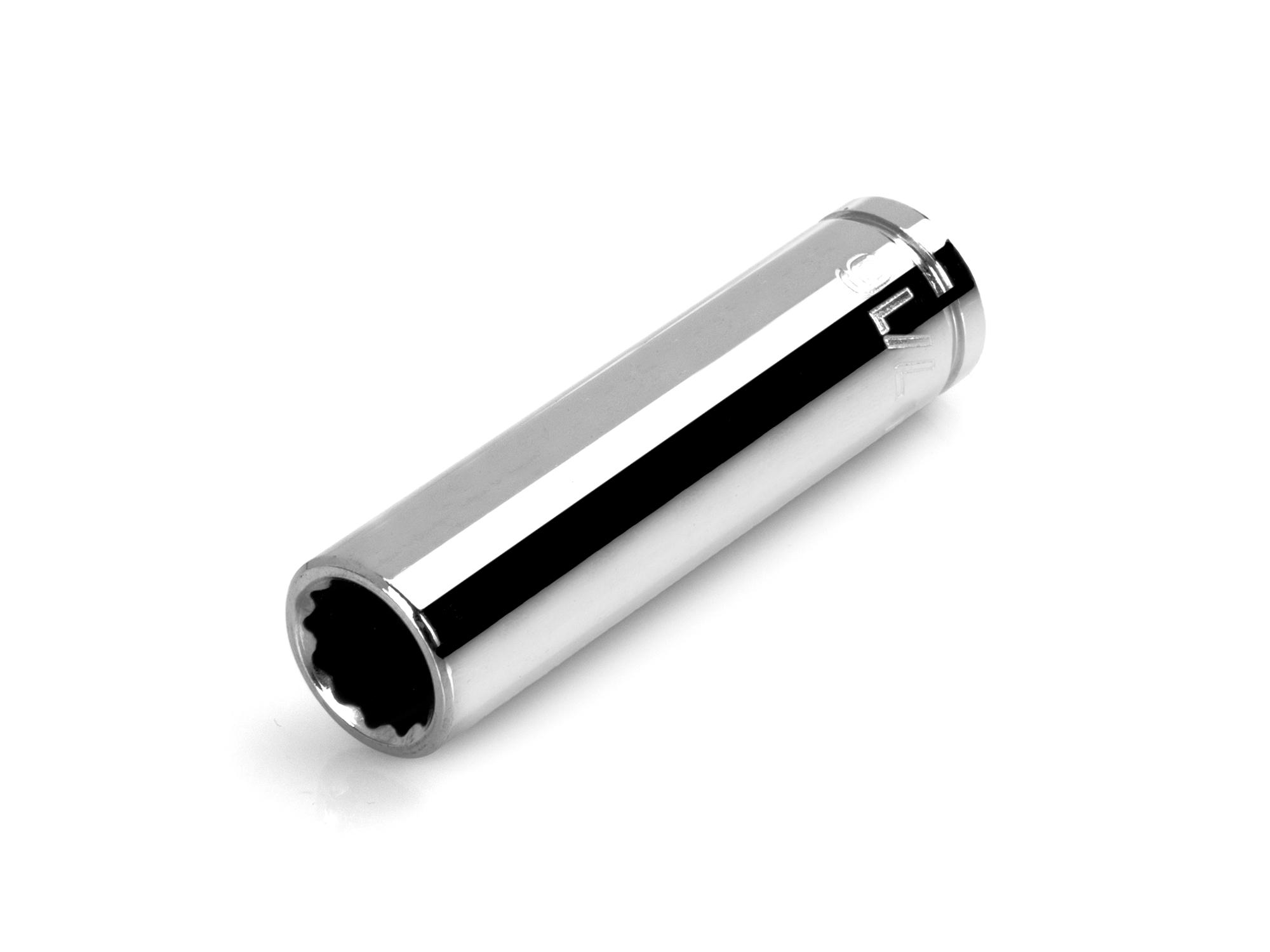Front-right angle view of Tekton hand drive 12-point socket. Item #SHD13211