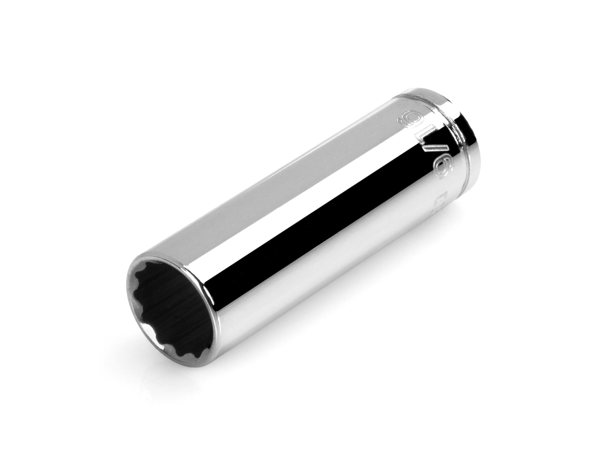Front-right angle view of Tekton hand drive 12-point socket. Item #SHD13214