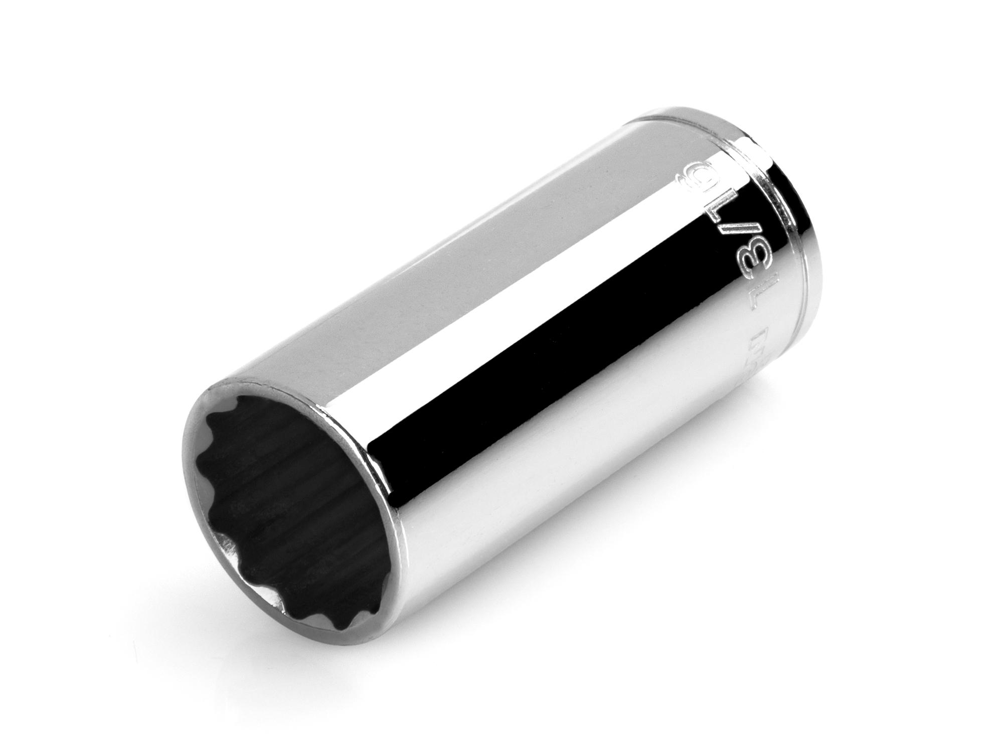 Front-right angle view of Tekton hand drive 12-point socket. Item #SHD13221