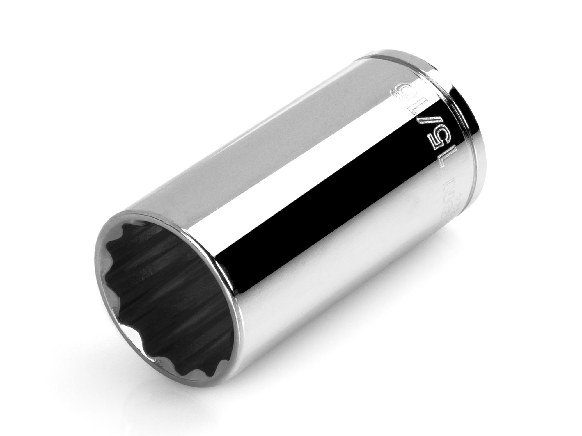 Front-right angle view of Tekton hand drive 12-point socket. Item #SHD13224